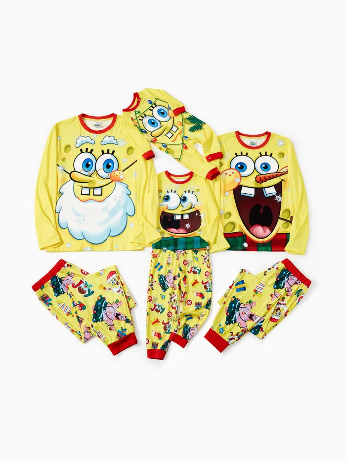 Bob l’éponge SquarePants famille assorti Noël imprimé pyjama ensemble (résistant aux flammes)
