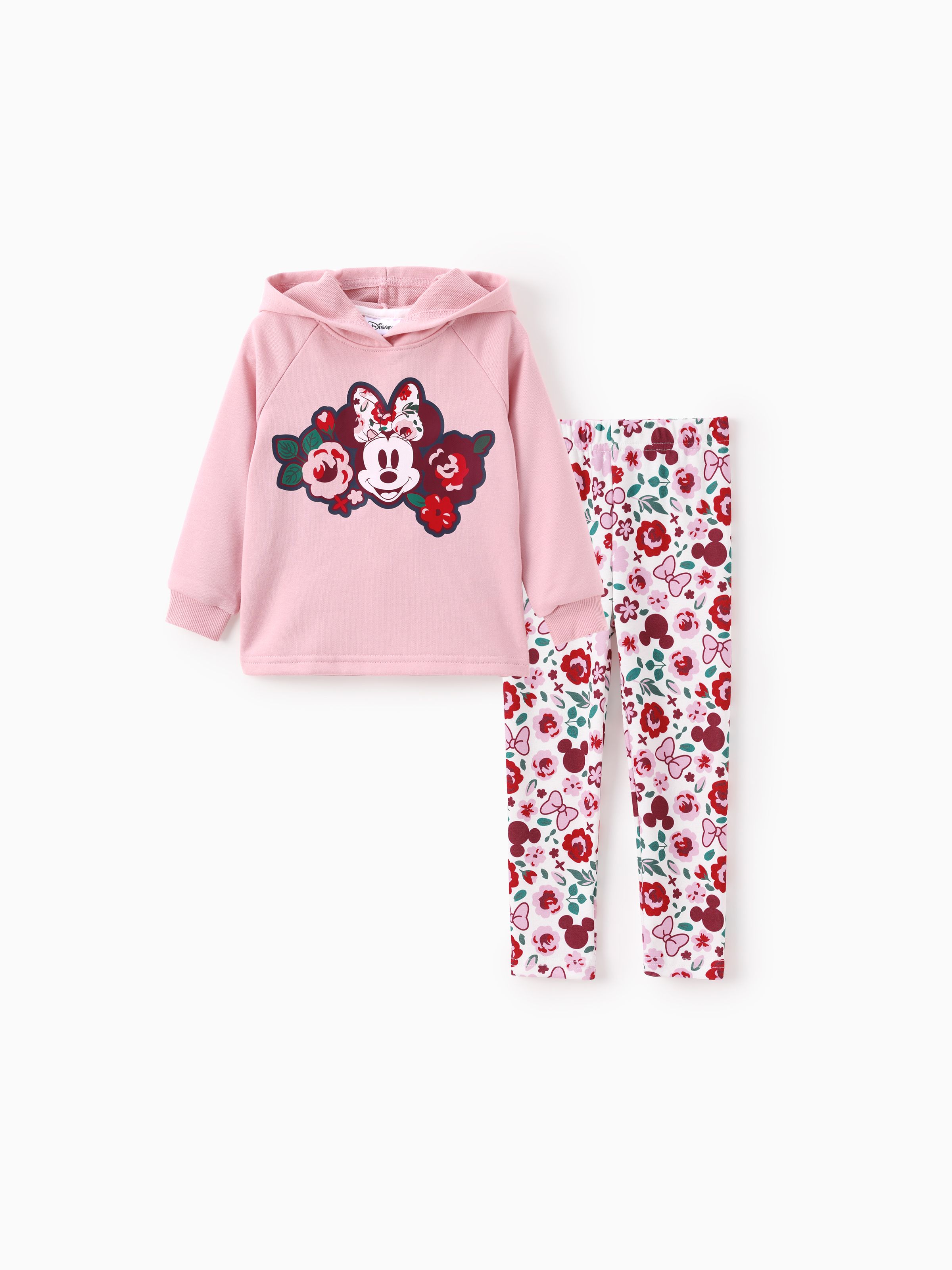 

Disney Mickey and Friends Toddler Girl 2pcs Naia™ Minnie Floral Print Long-sleeve Hoodie And Leggings Set