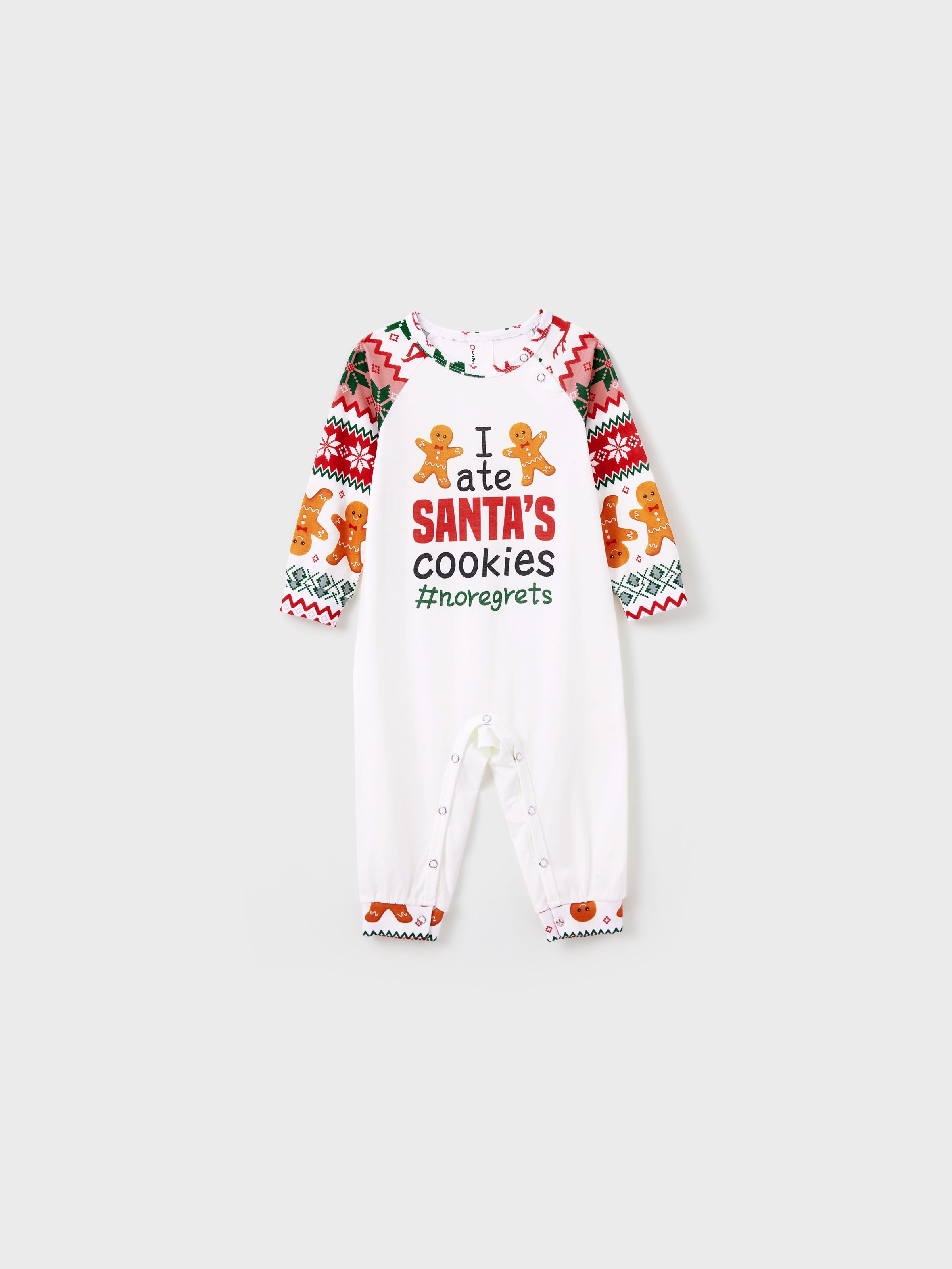 

Christmas Pajamas Family Matching Santa's Cookies Gingerbread Man Pattern Pajamas Sets