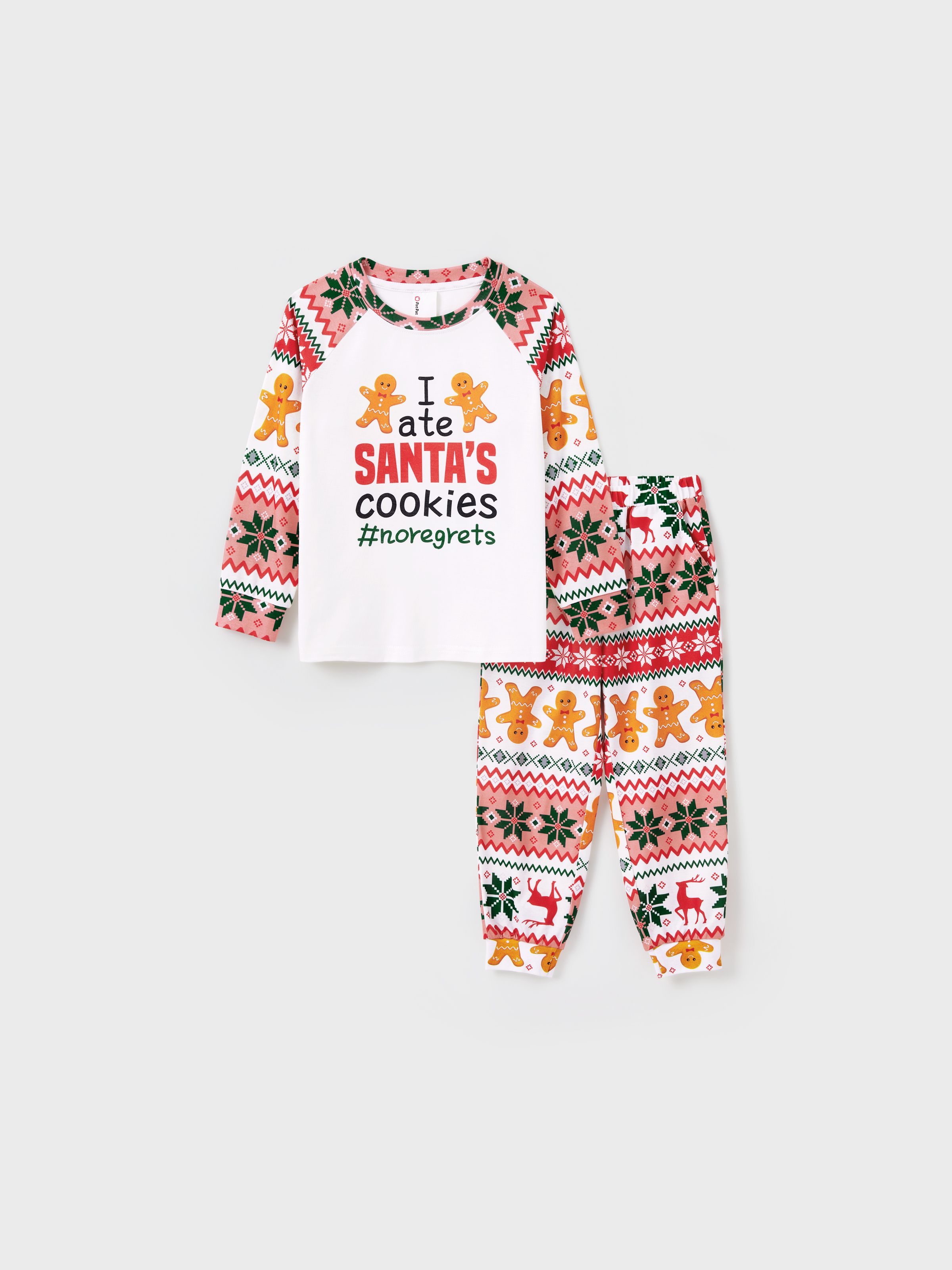 

Christmas Pajamas Family Matching Santa's Cookies Gingerbread Man Pattern Pajamas Sets