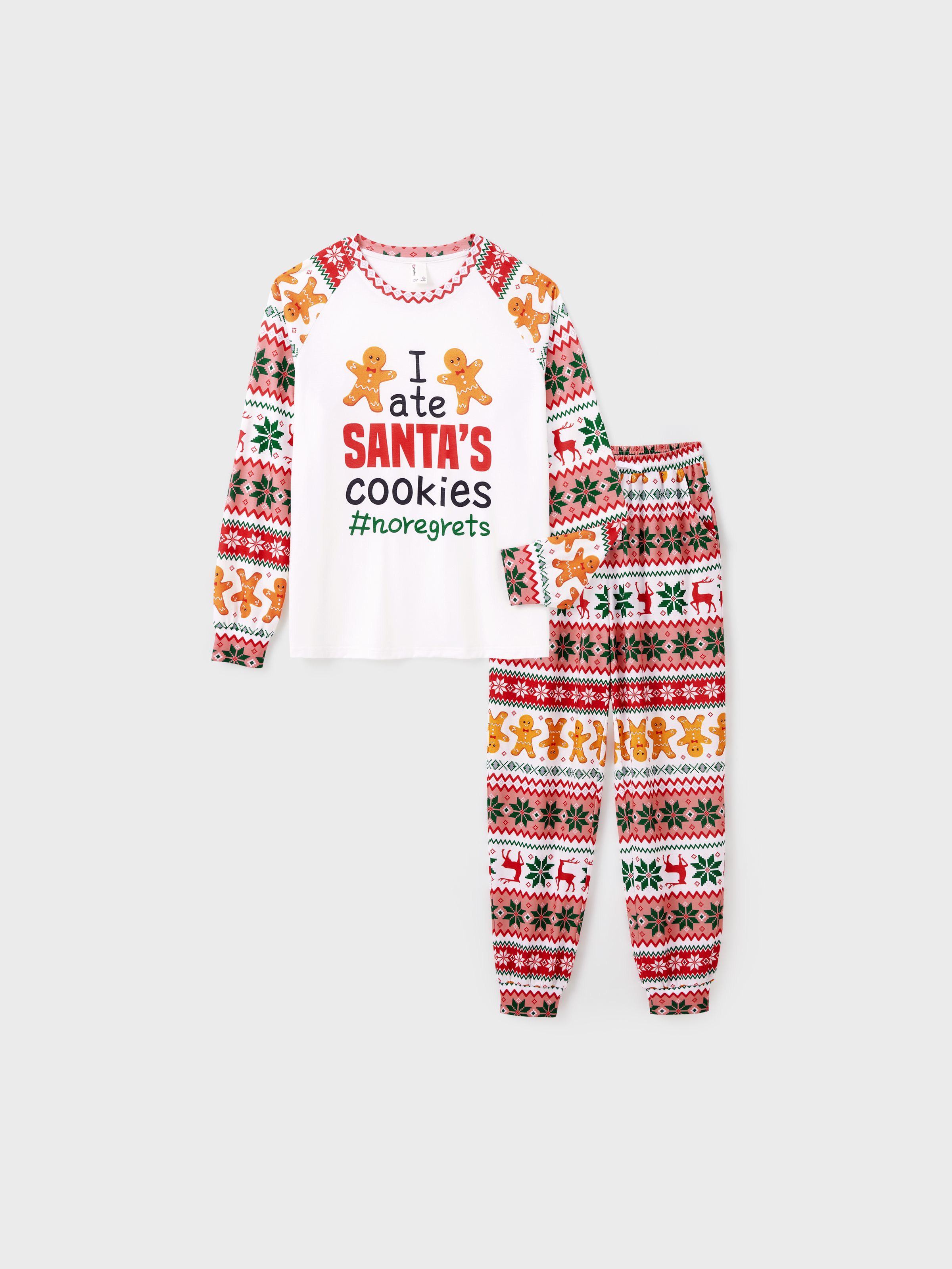 

Christmas Pajamas Family Matching Santa's Cookies Gingerbread Man Pattern Pajamas Sets