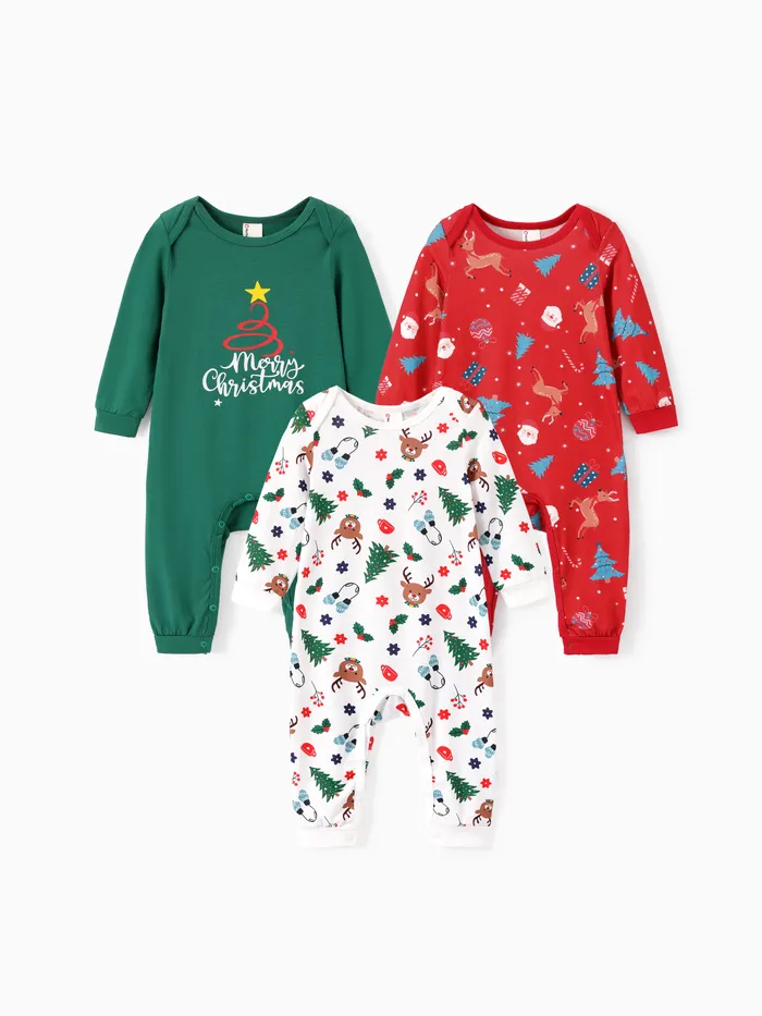 Navidad Bebé Niño/Niña 3pcs Monos Infantiles