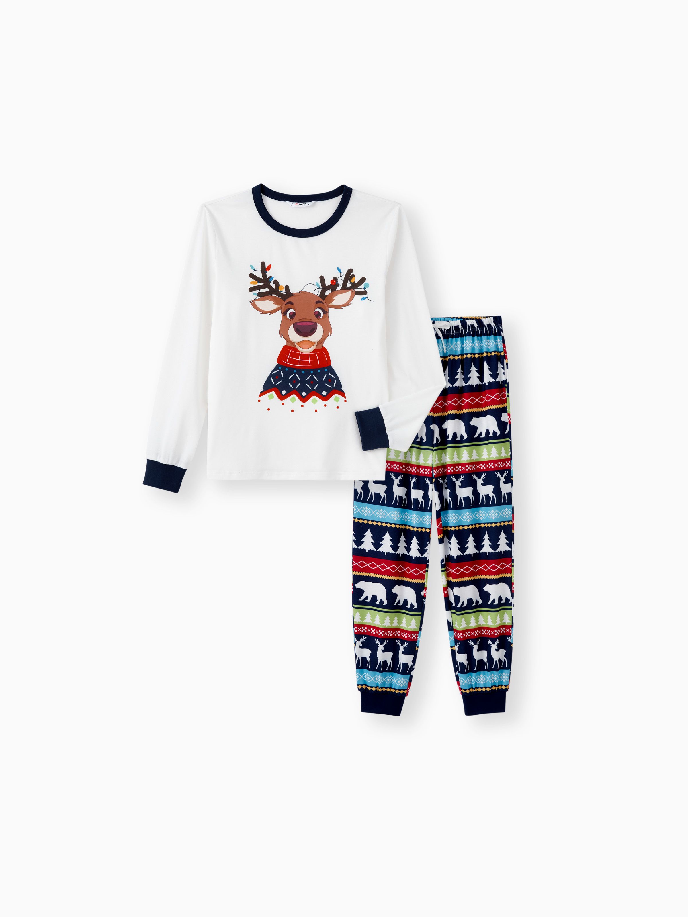 

Christmas Pajamas Family Matching Reindeer Big Graphic Pajamas Sets