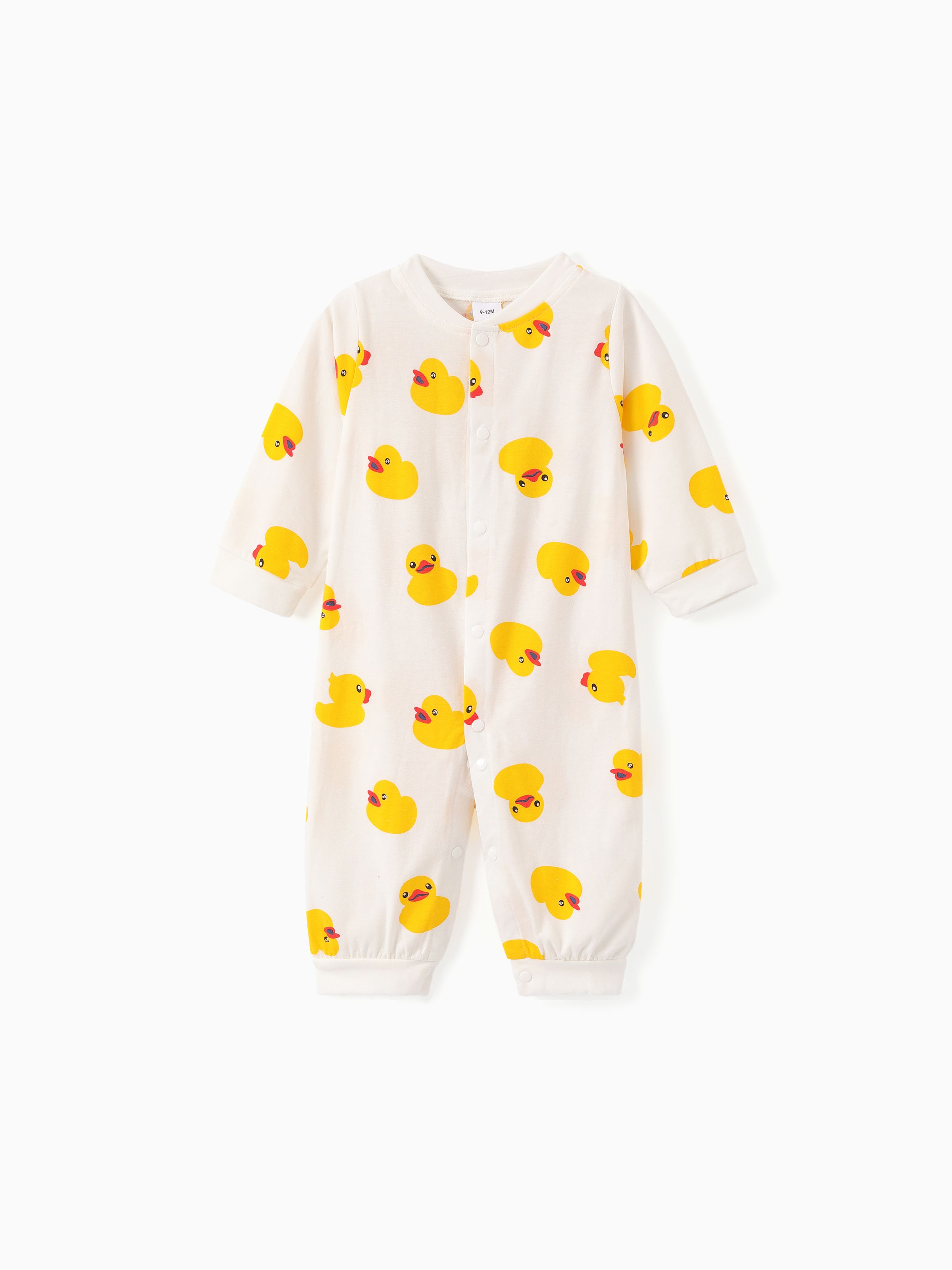 

Duck Allover Long-sleeve Baby Jumpsuit