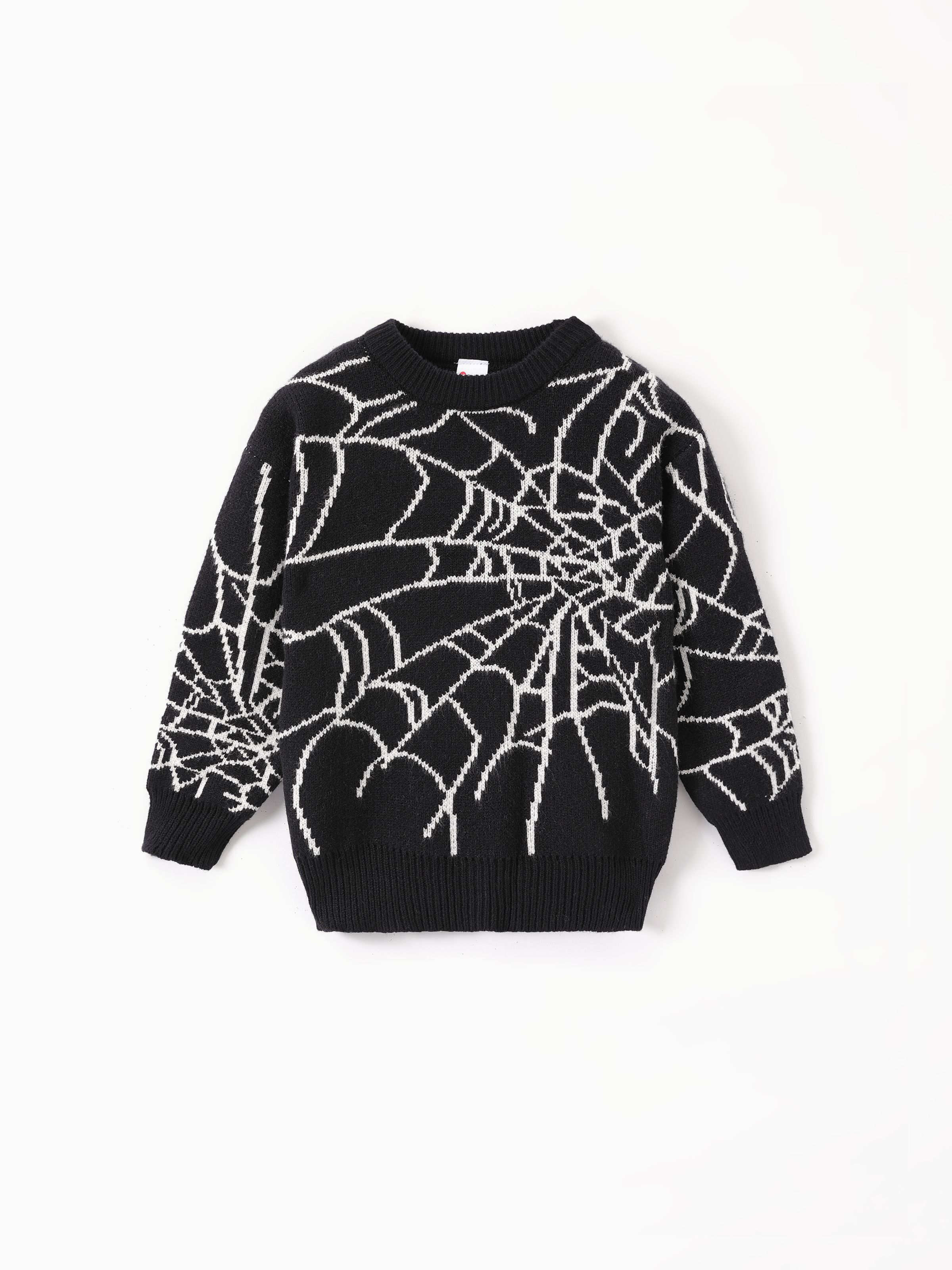 

Toddler/Kid boy Geometric Spider Web Design Pattern Oversized Sweater