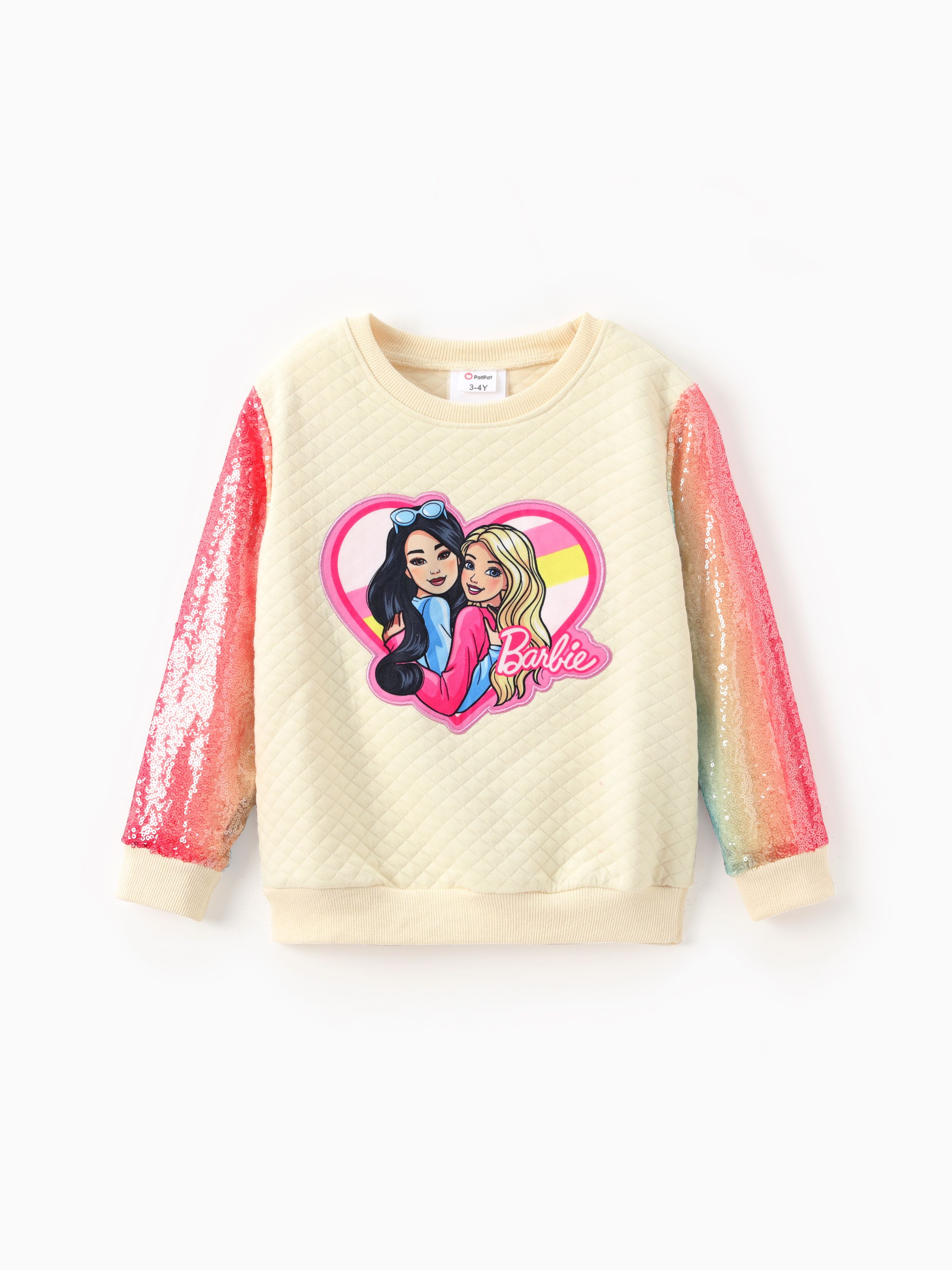 

Barbie Toddler/Kid Girl 1pc Character Heart Embroidered Gradient Sequin Long-sleeve Sweatshirt