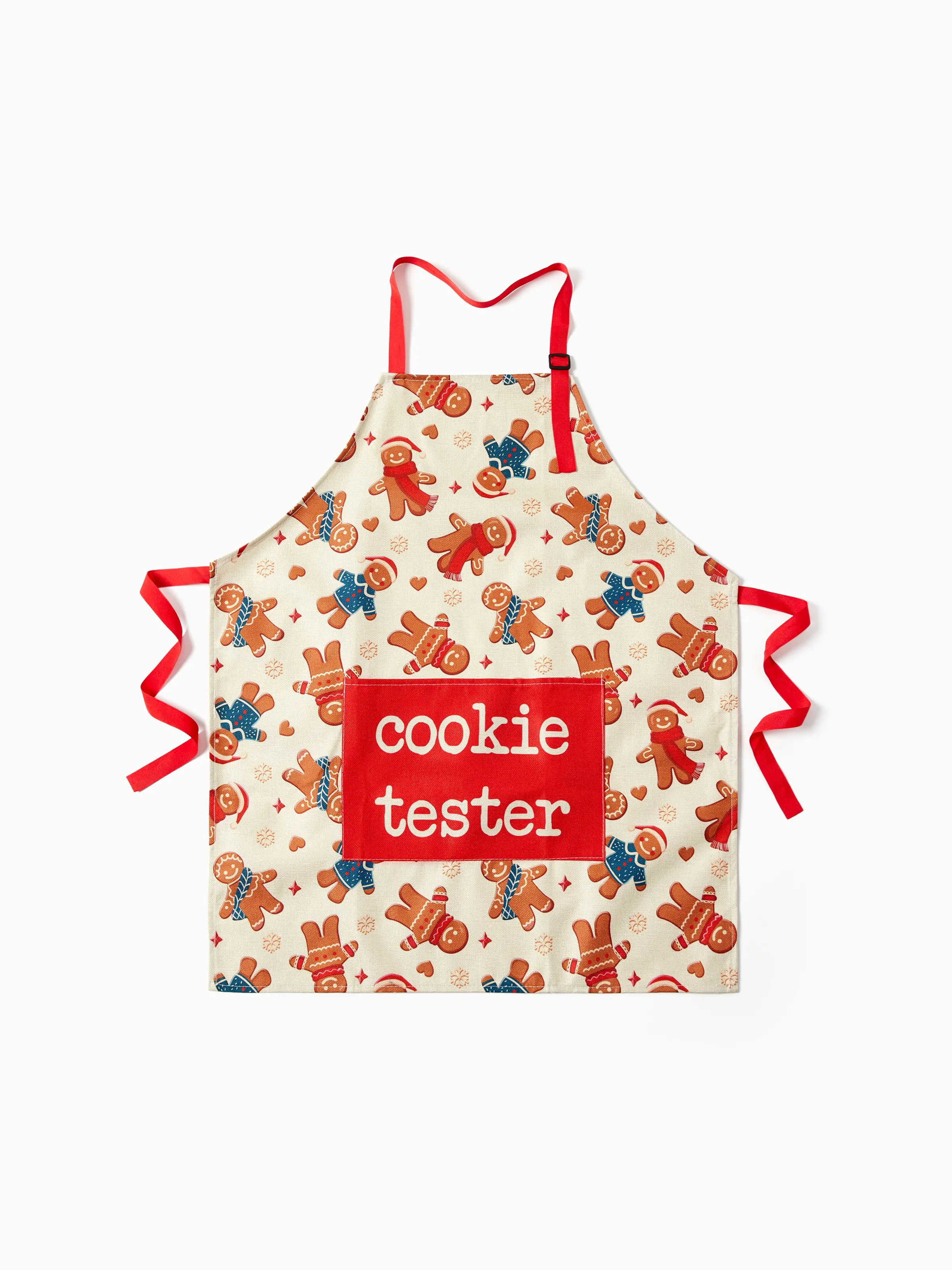 

Christmas Apron for Family Matching Gingerbread Man Cookies Tester Kitchen Apron