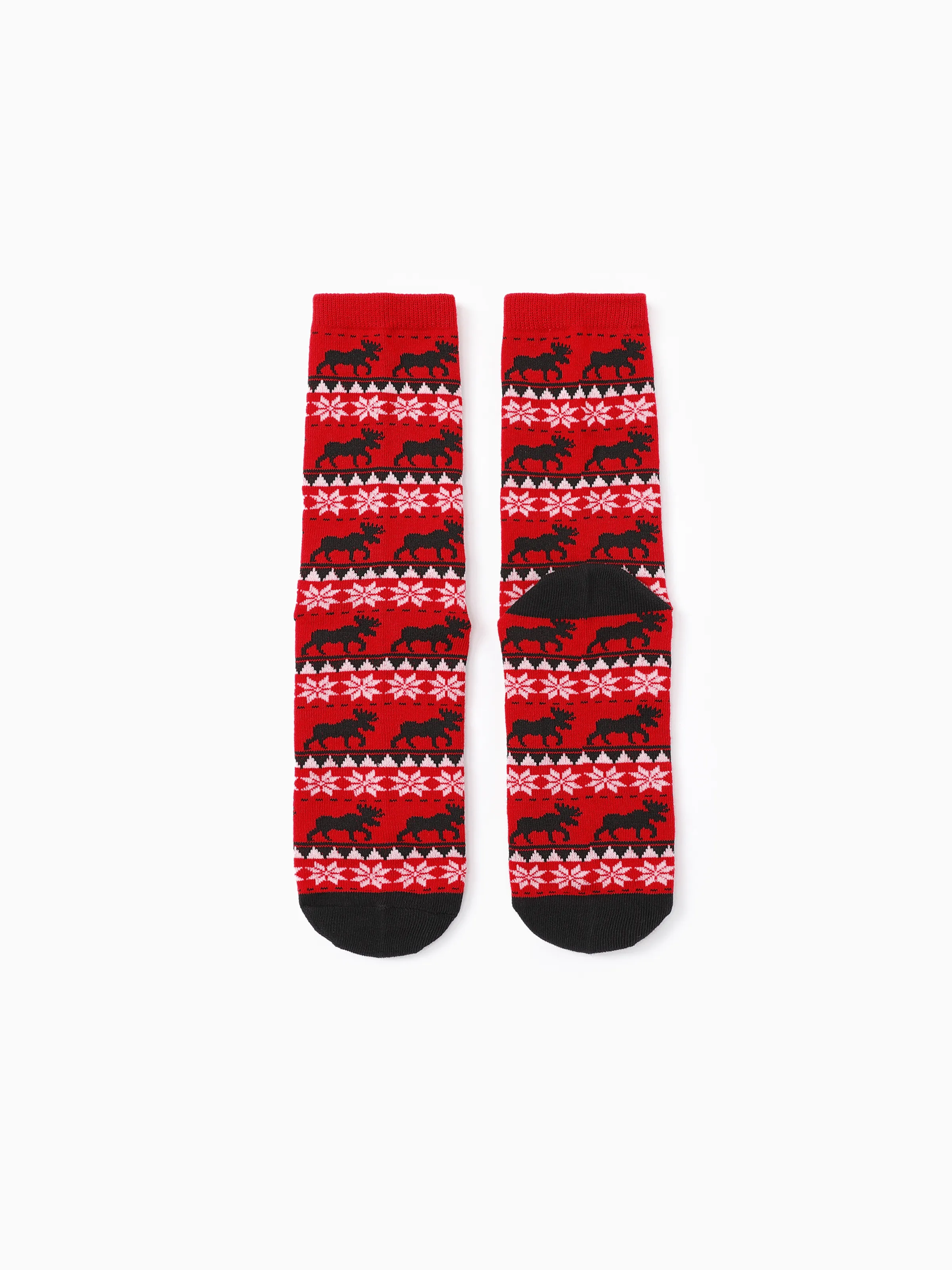 

Christmas Socks for Family Cotton Reindeer Pattern Red Socks