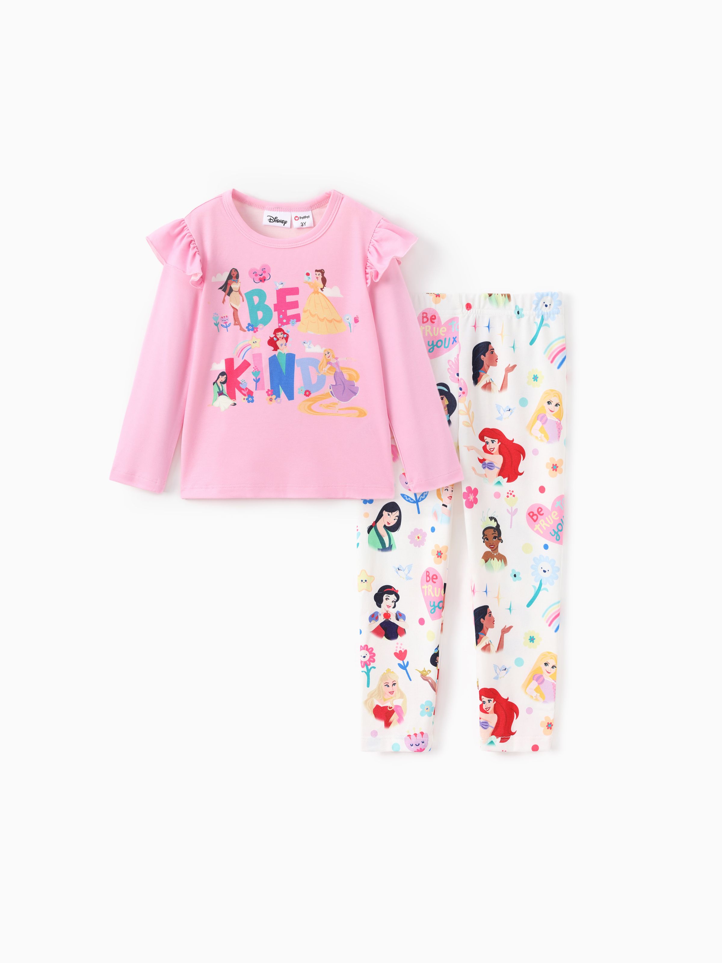 

Disney Princess Toddler Girl 2pcs Naia™ Character Print Ruffled Long-sleeve Pullover and Polka Dots Leggings Set