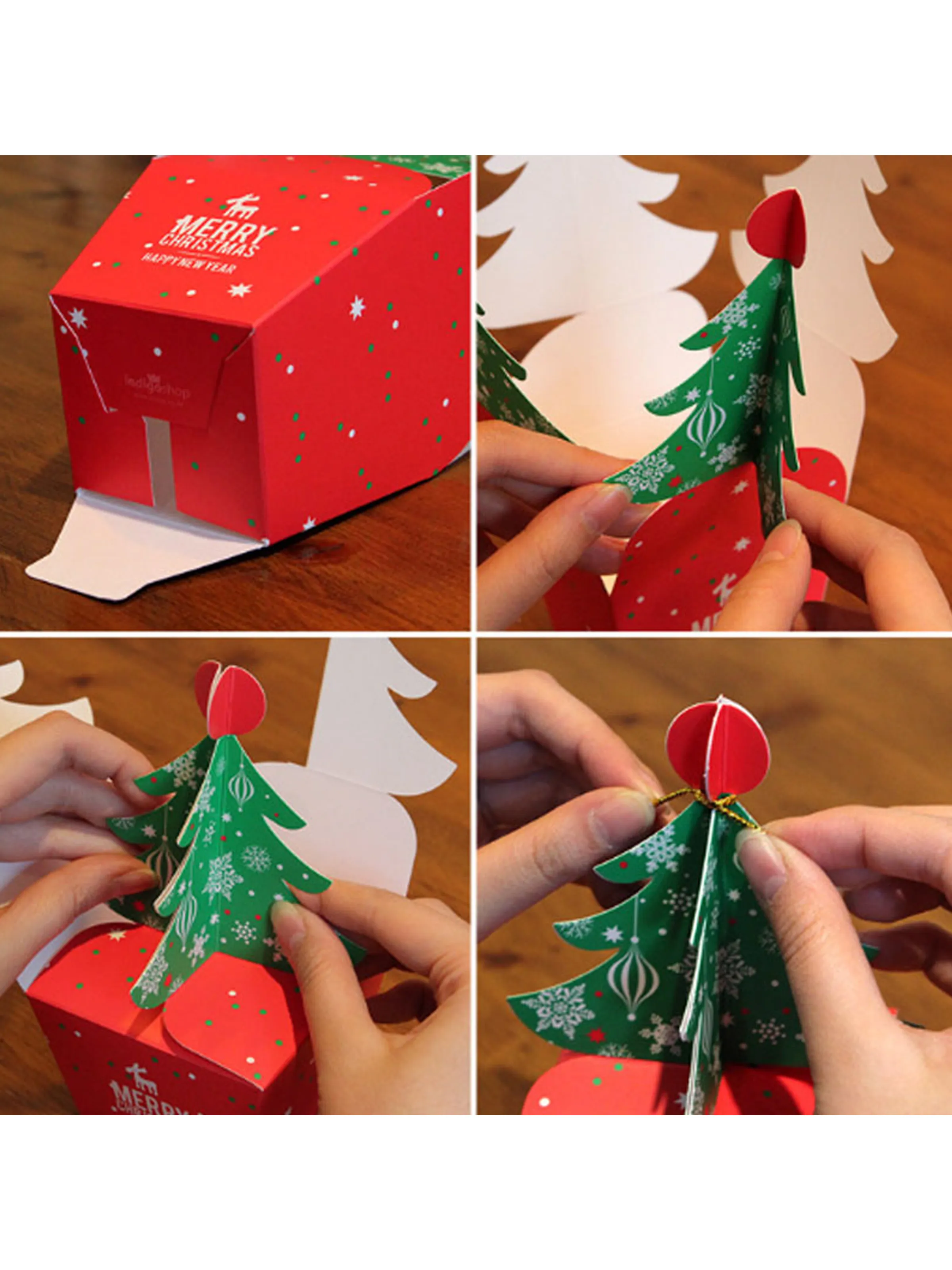 Caja de árbol de Navidad de bricolaje hecha a mano Caja de regalo de caramelo