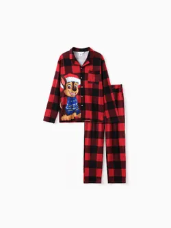 

PAW Patrol Family matching Christmas Chase Marshall Skye Rubble Plaid Print Lapel Pajamas Set (Flame Resistant)