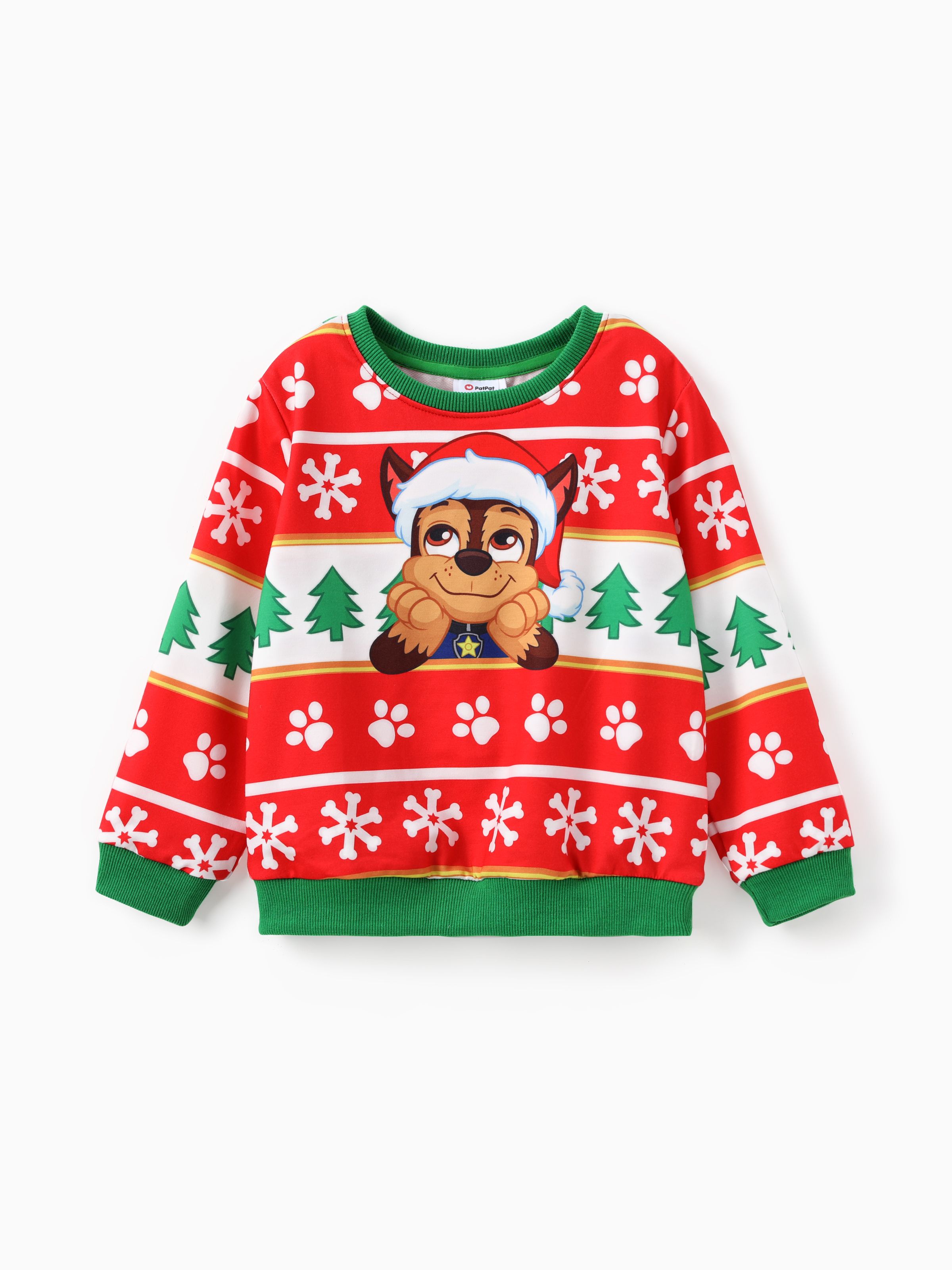 

PAW Patrol Family matching Christmas Chase And Skye With Santa Hat Snowflake Pattern Sweatshirt