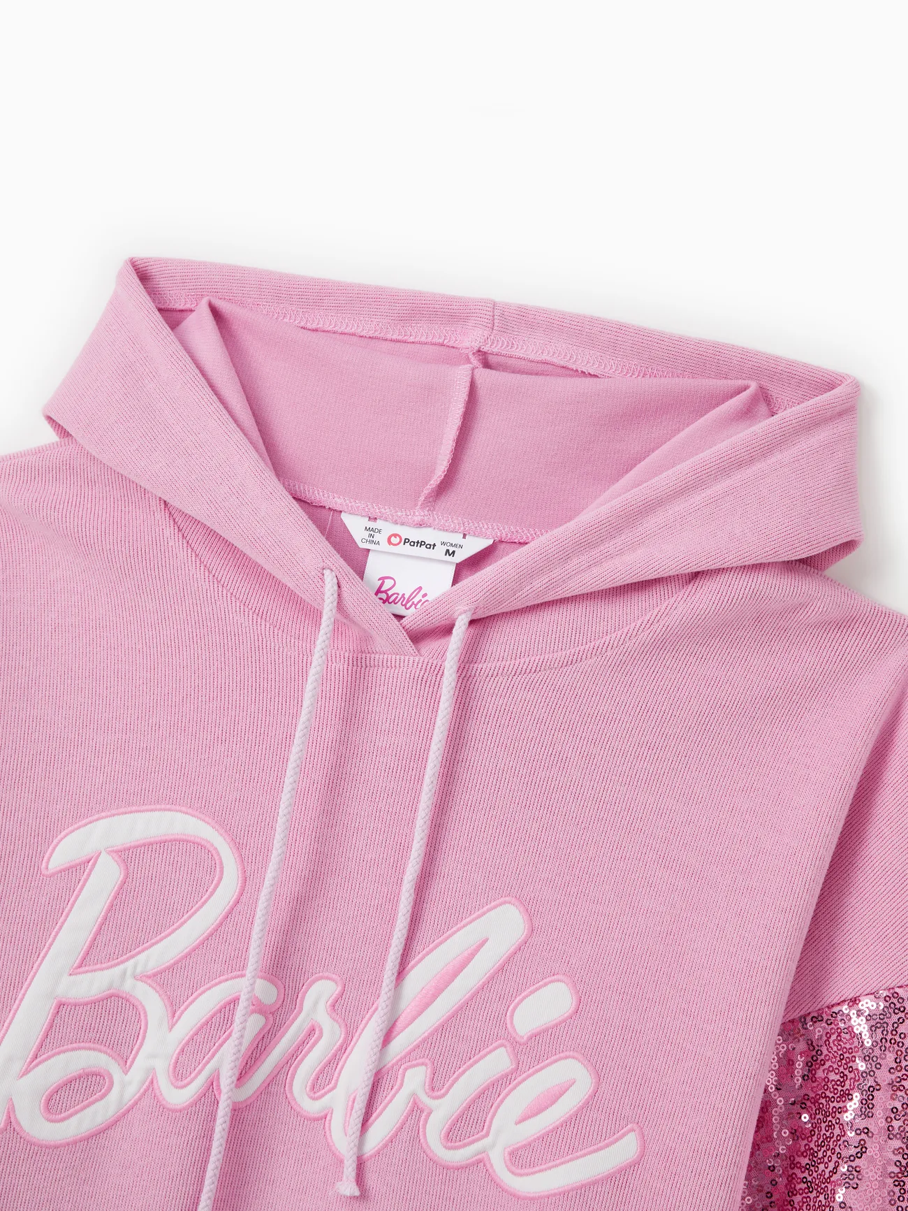 Mujer - Barbie Outfit Mommy And Me 1pc Sudaderas con capucha de manga larga bordadas con logotipo de punto de algodón - Rosado - image 4