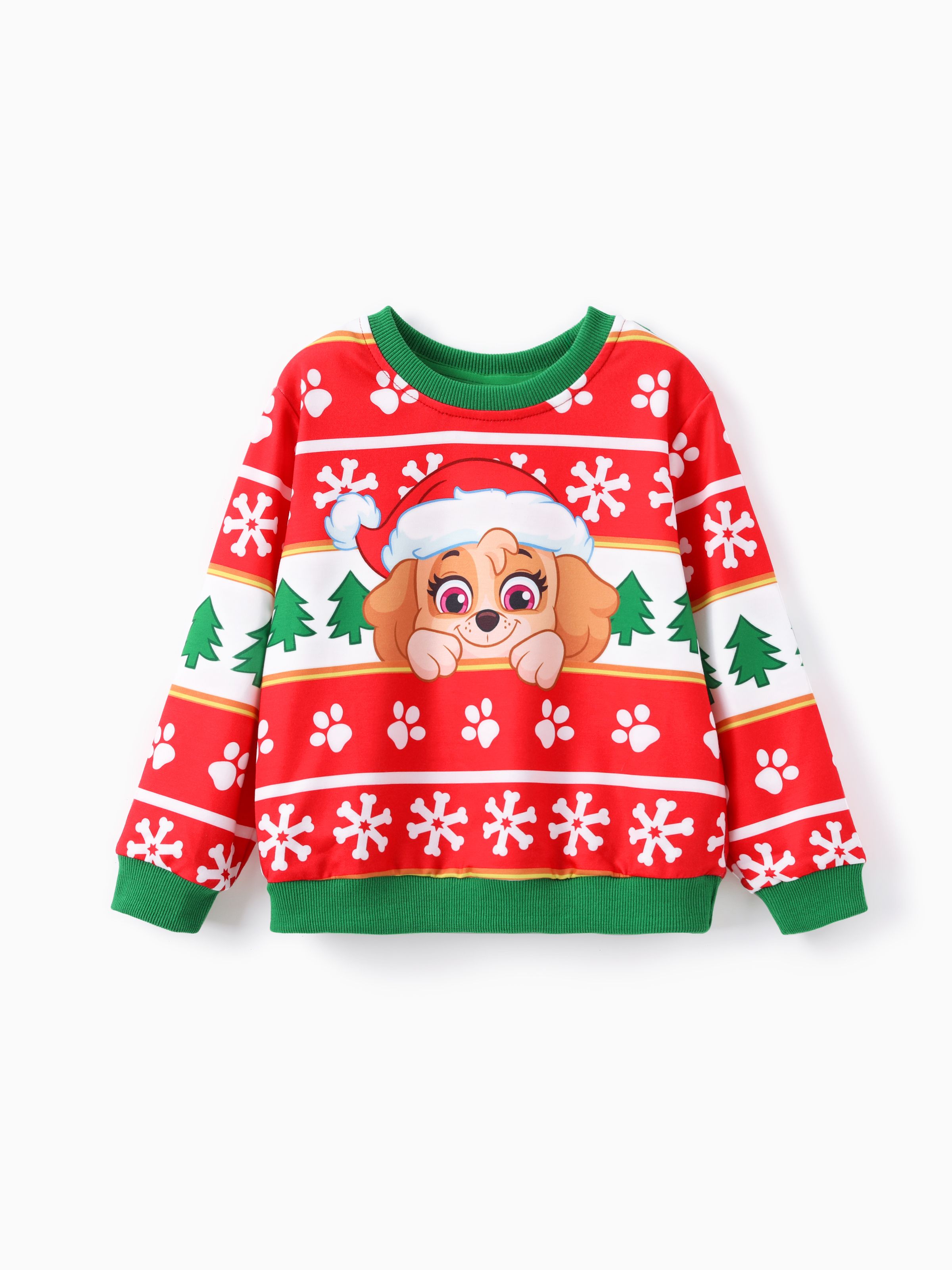 

PAW Patrol Family matching Christmas Chase And Skye With Santa Hat Snowflake Pattern Sweatshirt