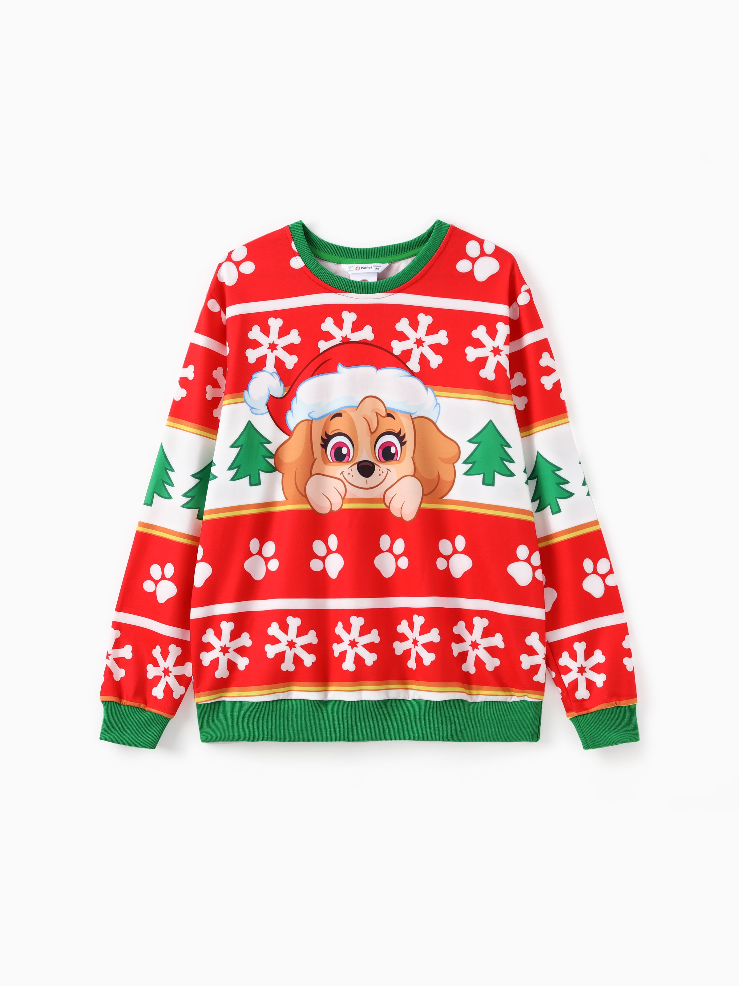 

PAW Patrol Family matching Christmas Chase And Skye With Santa Hat Snowflake Pattern Sweatshirt