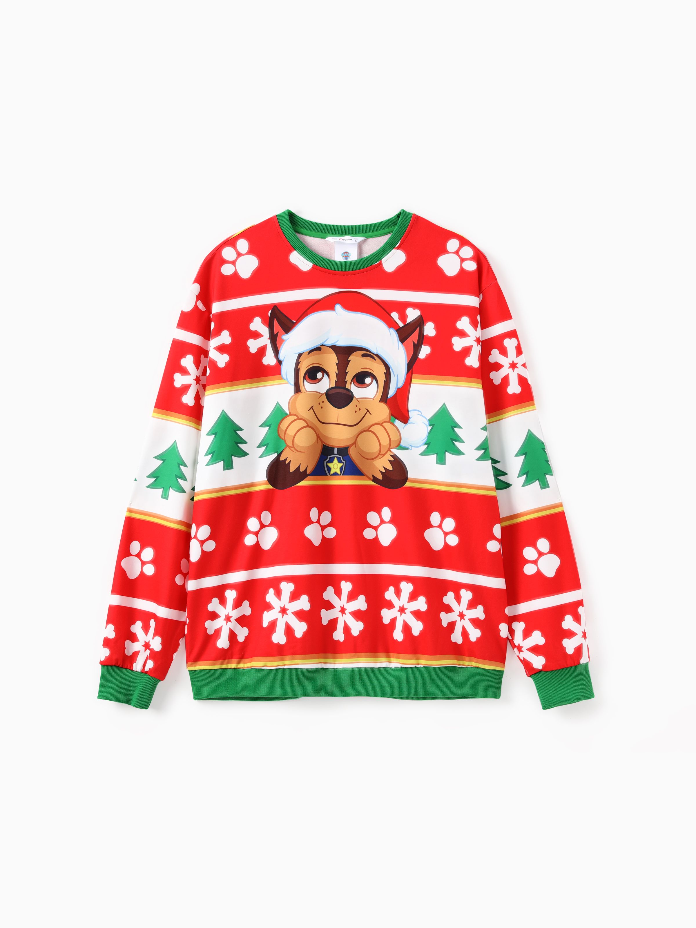 

PAW Patrol Family matching Christmas Chase And Skye With Santa Hat Snowflake Pattern Sweatshirt