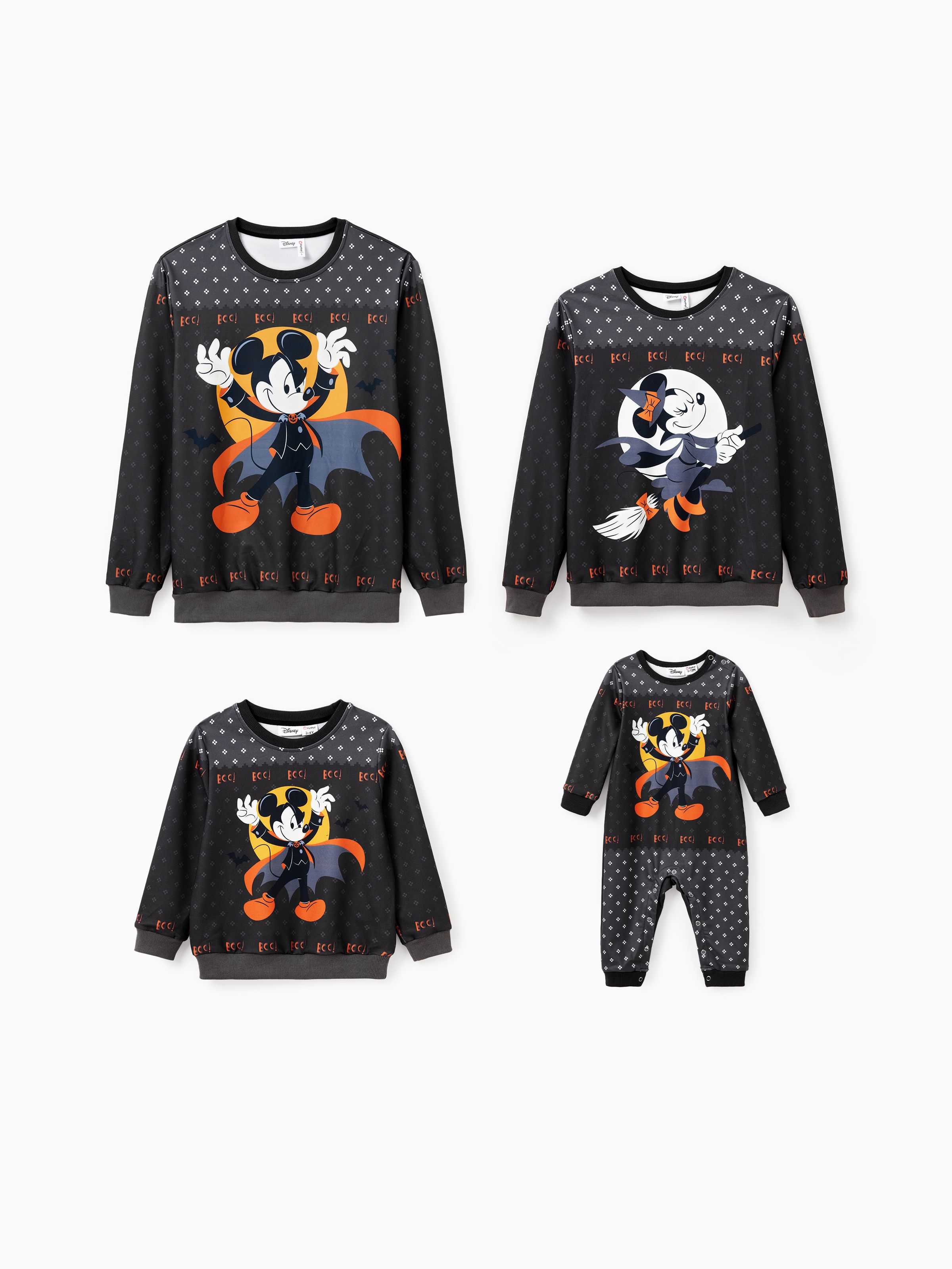 

Disney Mickey and Friends Family matching Halloween Vampire and Witch Print Long-sleeve Sweatshirt