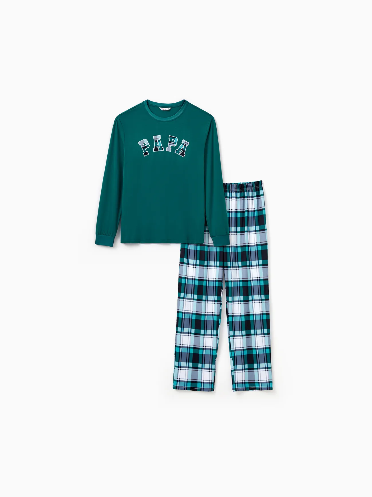 

Christmas Family Matching Long Sleeves Letter Print Tops and Plaid Pants Pajamas Sets ( Flame Resistant )