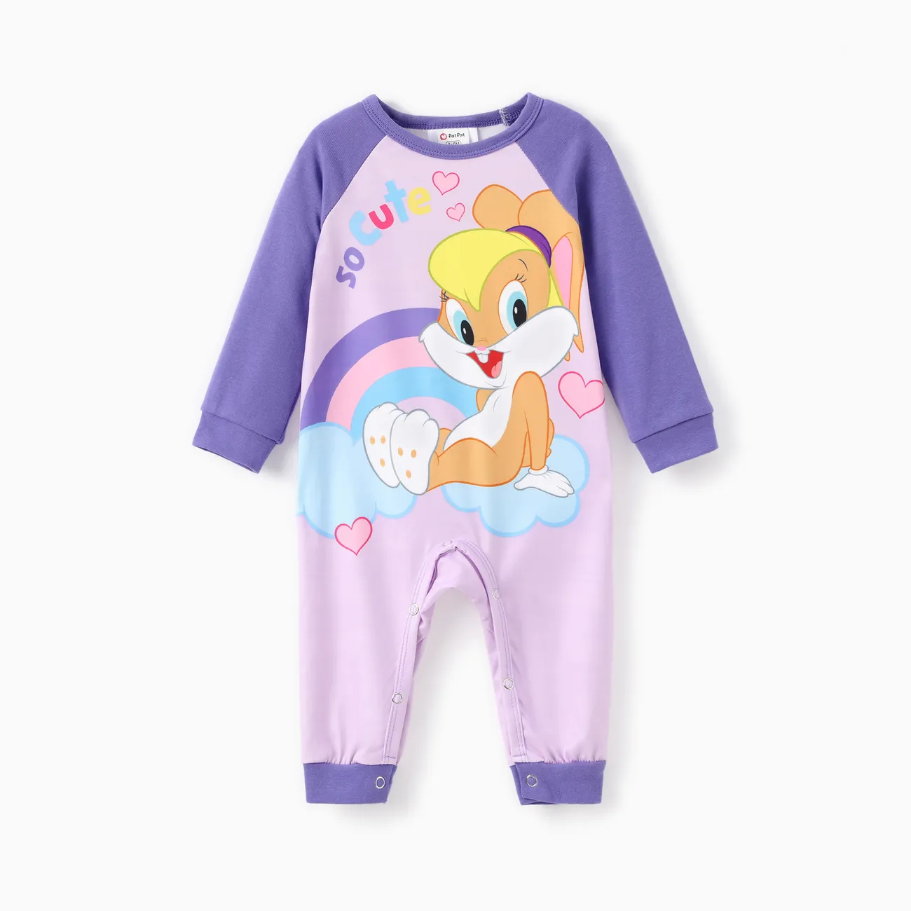Looney Tunes Baby Boy/Girl 1pc Character Pattern Colorblock Long-sleeve Jumpsuit