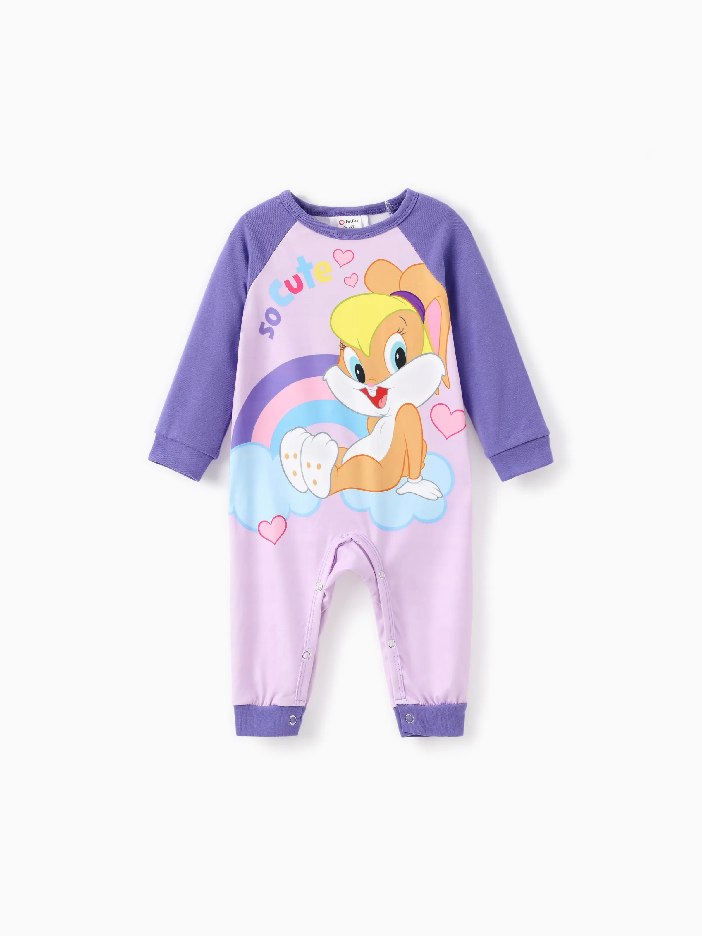 

Looney Tunes Baby Boy/Girl 1pc Character Pattern Colorblock Long-sleeve Jumpsuit