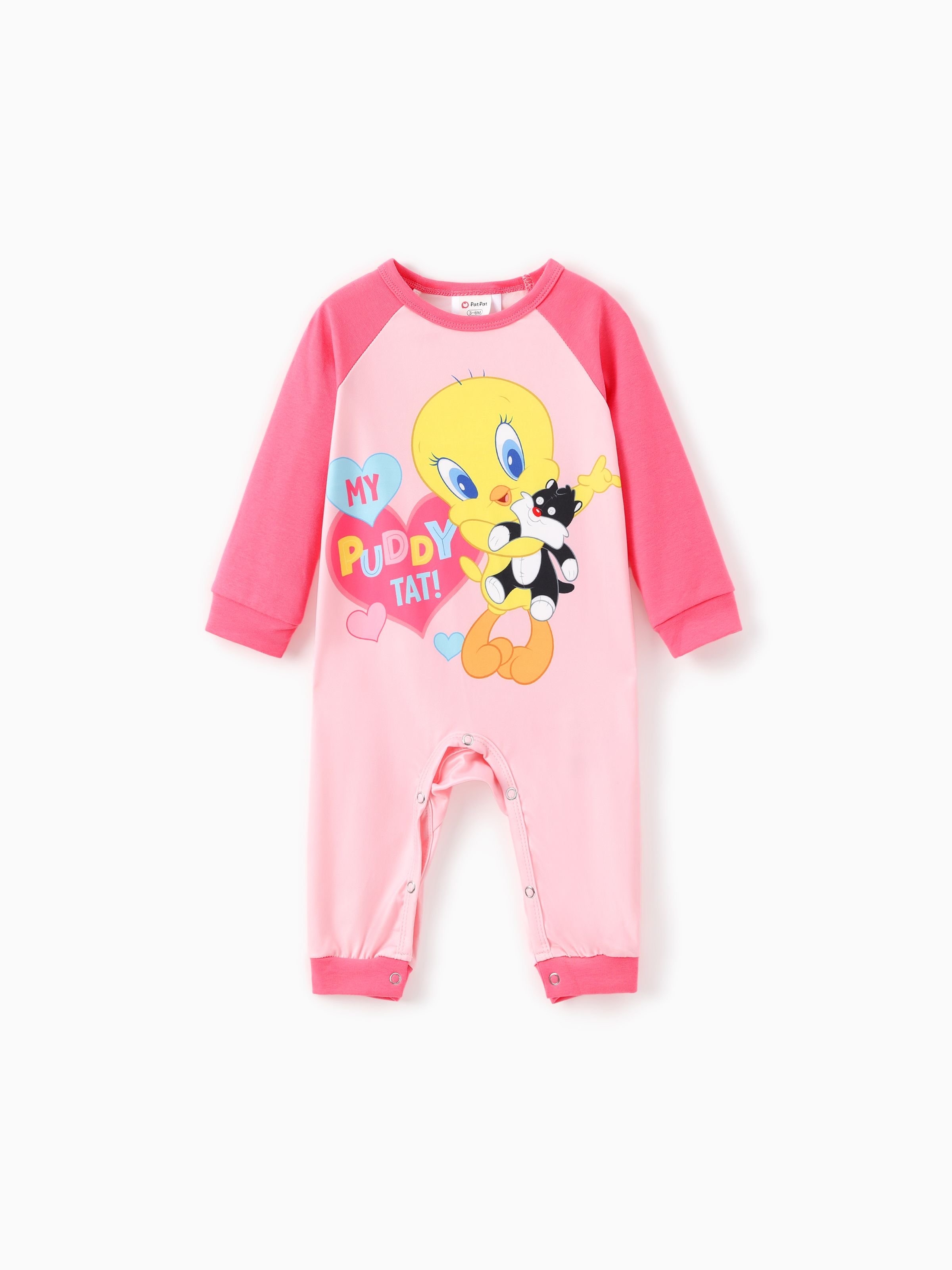 

Looney Tunes Baby Boy/Girl 1pc Character Pattern Colorblock Long-sleeve Jumpsuit