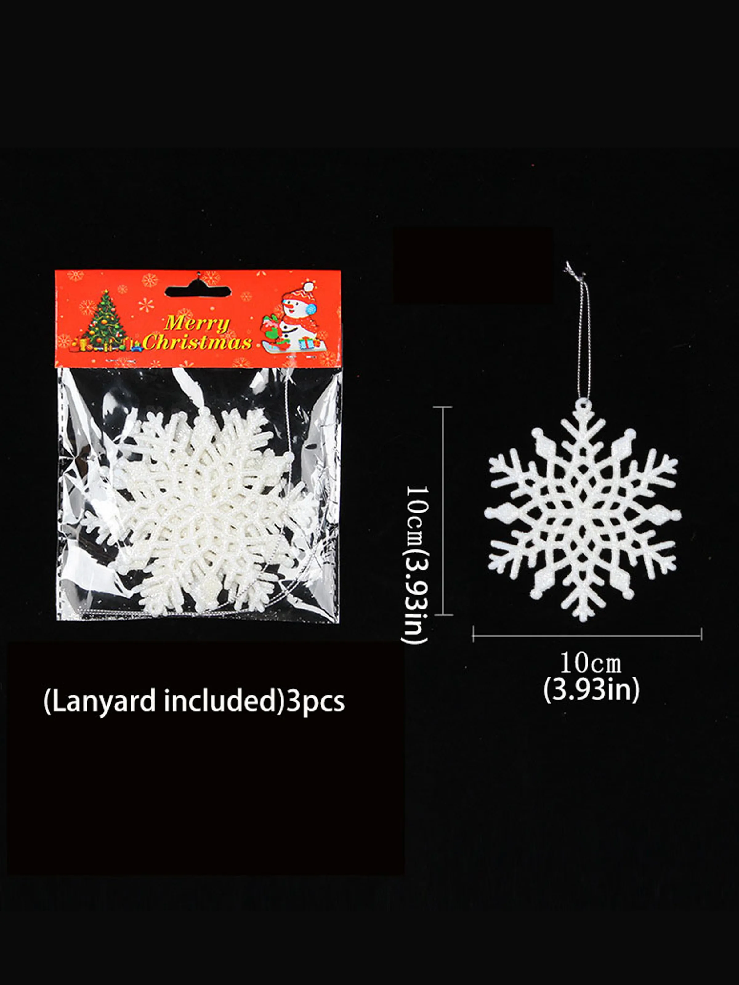 

Christmas Snowflake Hanging Decorations in White Plastic for Window Displays, Christmas Trees, and Party Venues