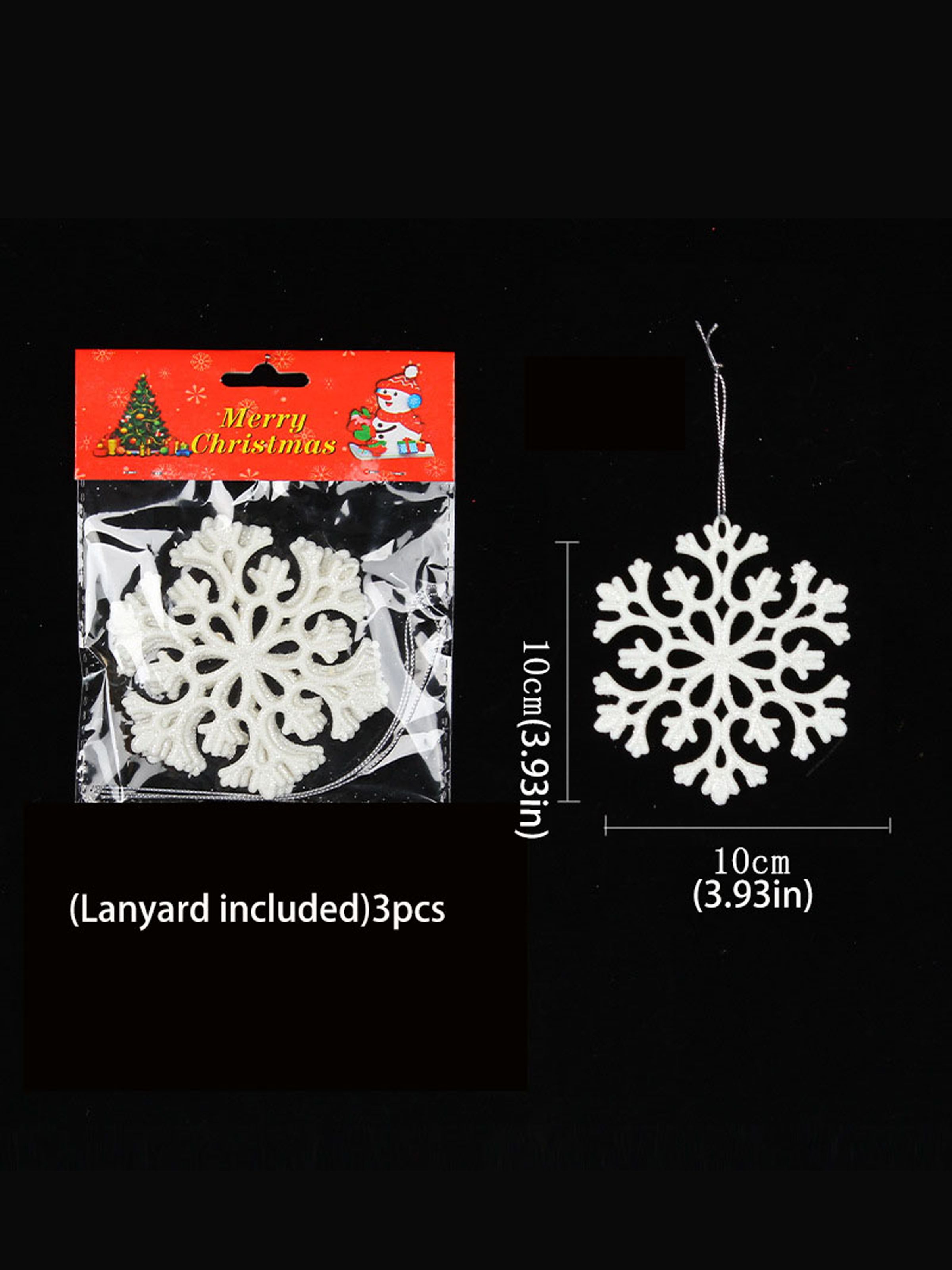 

Christmas Snowflake Hanging Decorations in White Plastic for Window Displays, Christmas Trees, and Party Venues