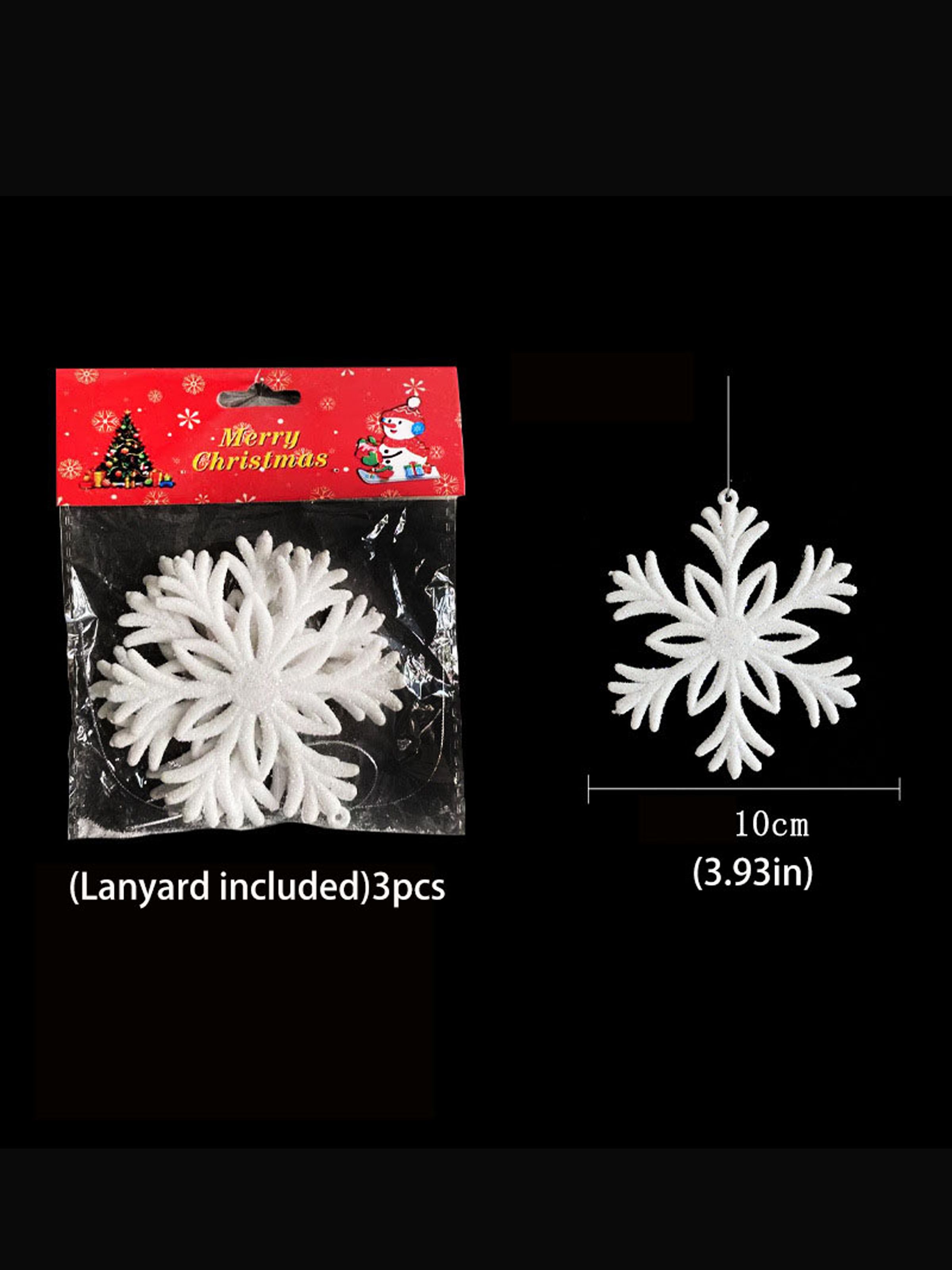 

Christmas Snowflake Hanging Decorations in White Plastic for Window Displays, Christmas Trees, and Party Venues