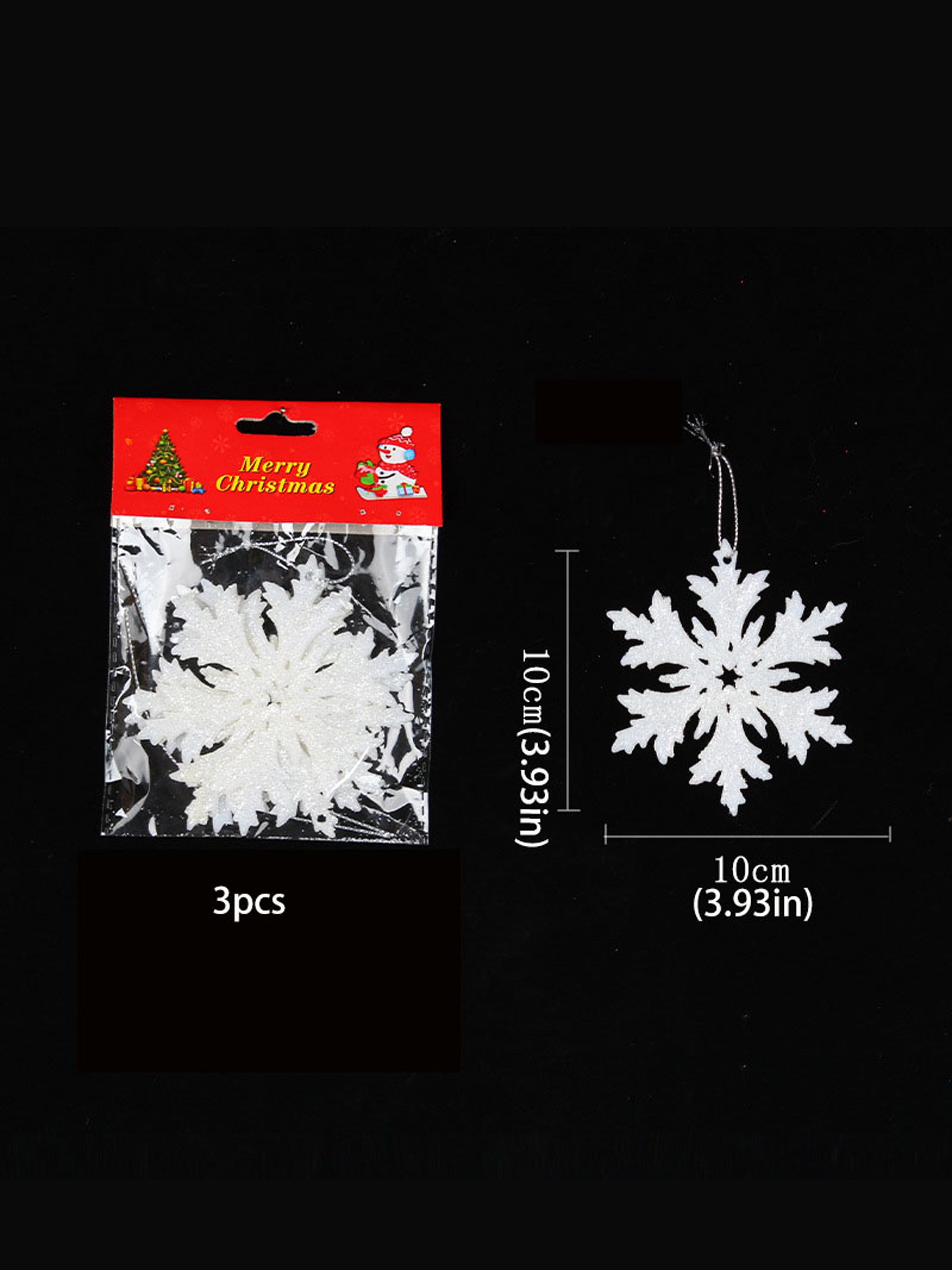 

Christmas Snowflake Hanging Decorations in White Plastic for Window Displays, Christmas Trees, and Party Venues