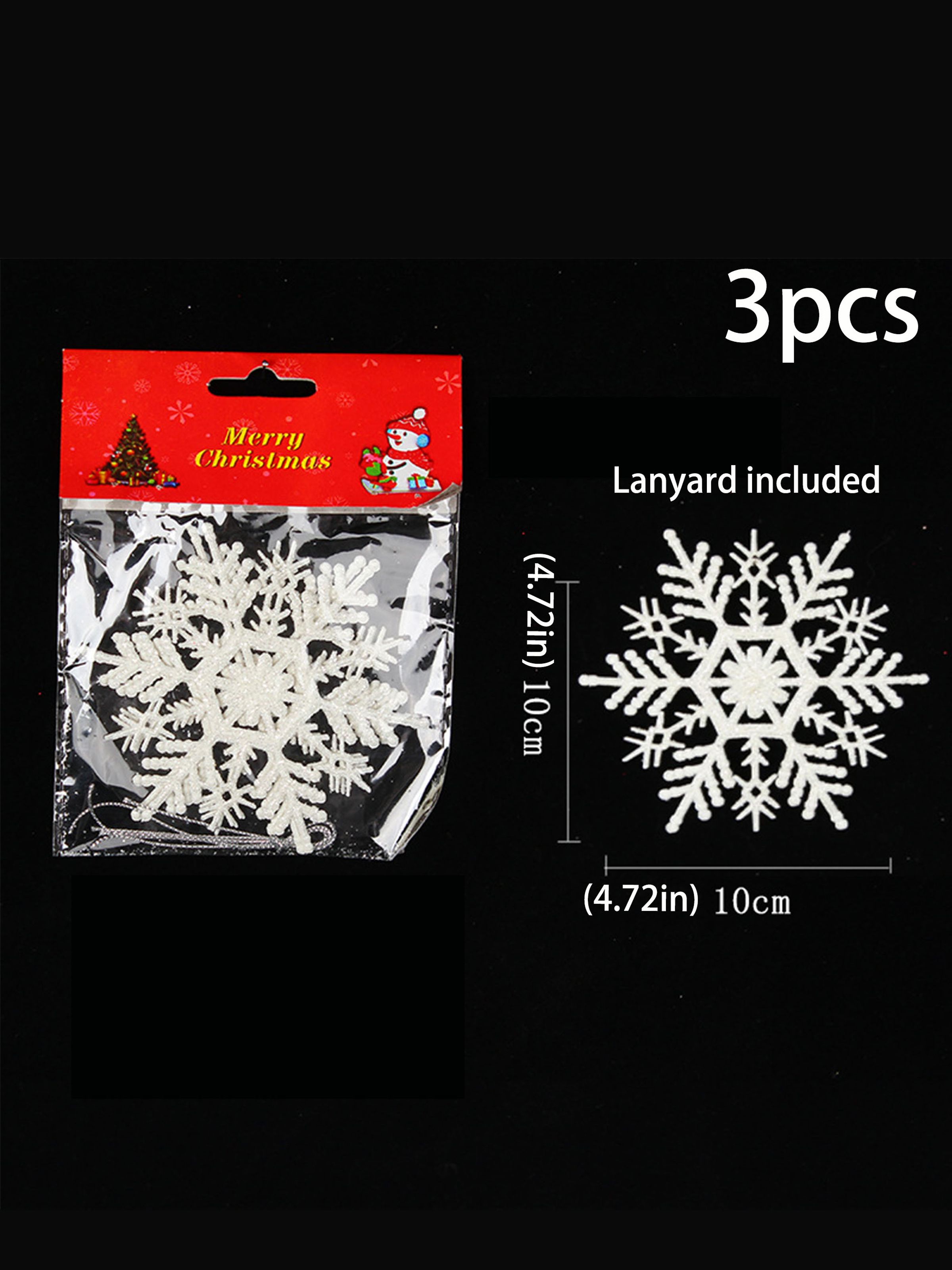 

Christmas Snowflake Hanging Decorations in White Plastic for Window Displays, Christmas Trees, and Party Venues