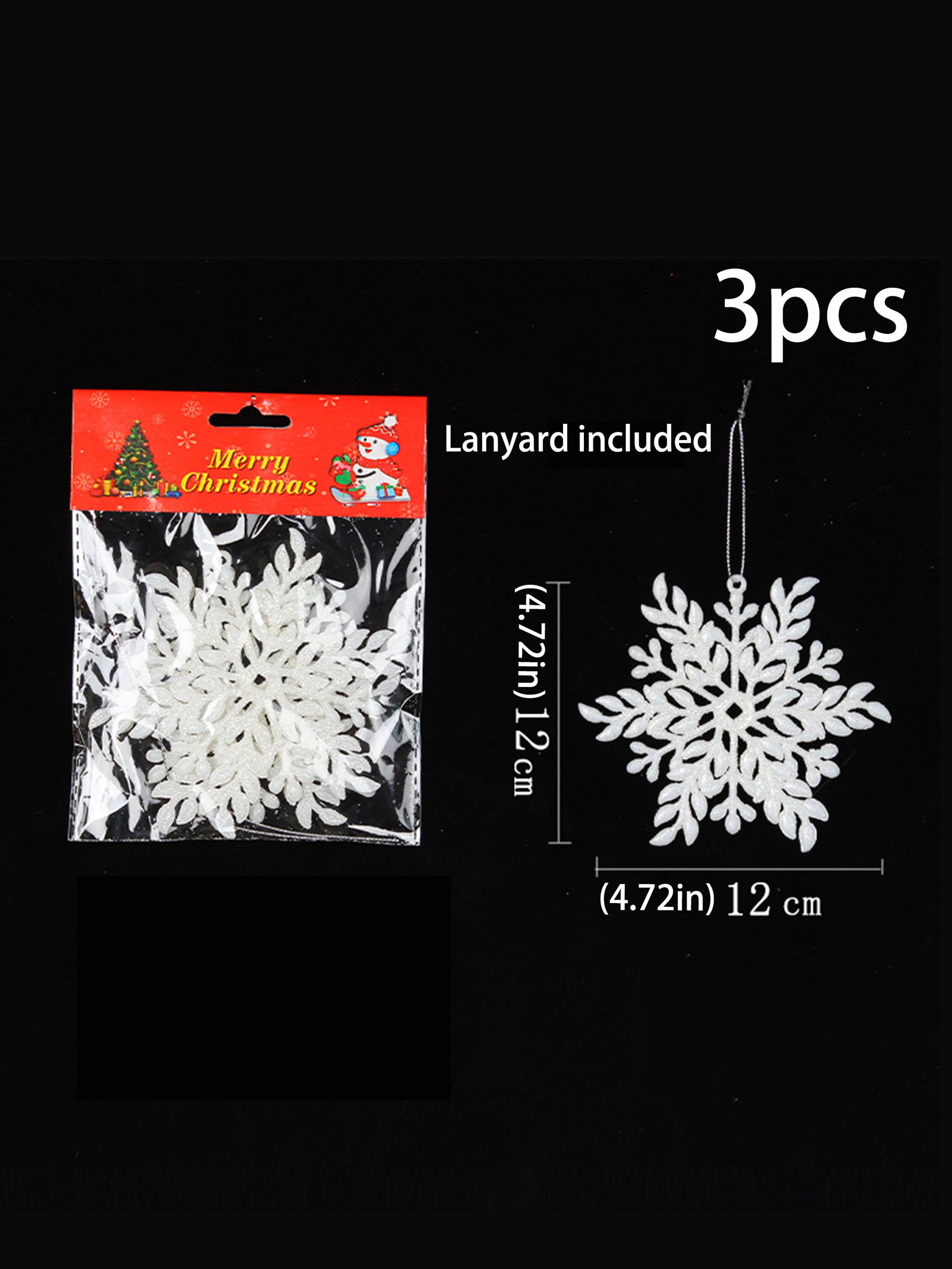 

Christmas Snowflake Hanging Decorations in White Plastic for Window Displays, Christmas Trees, and Party Venues