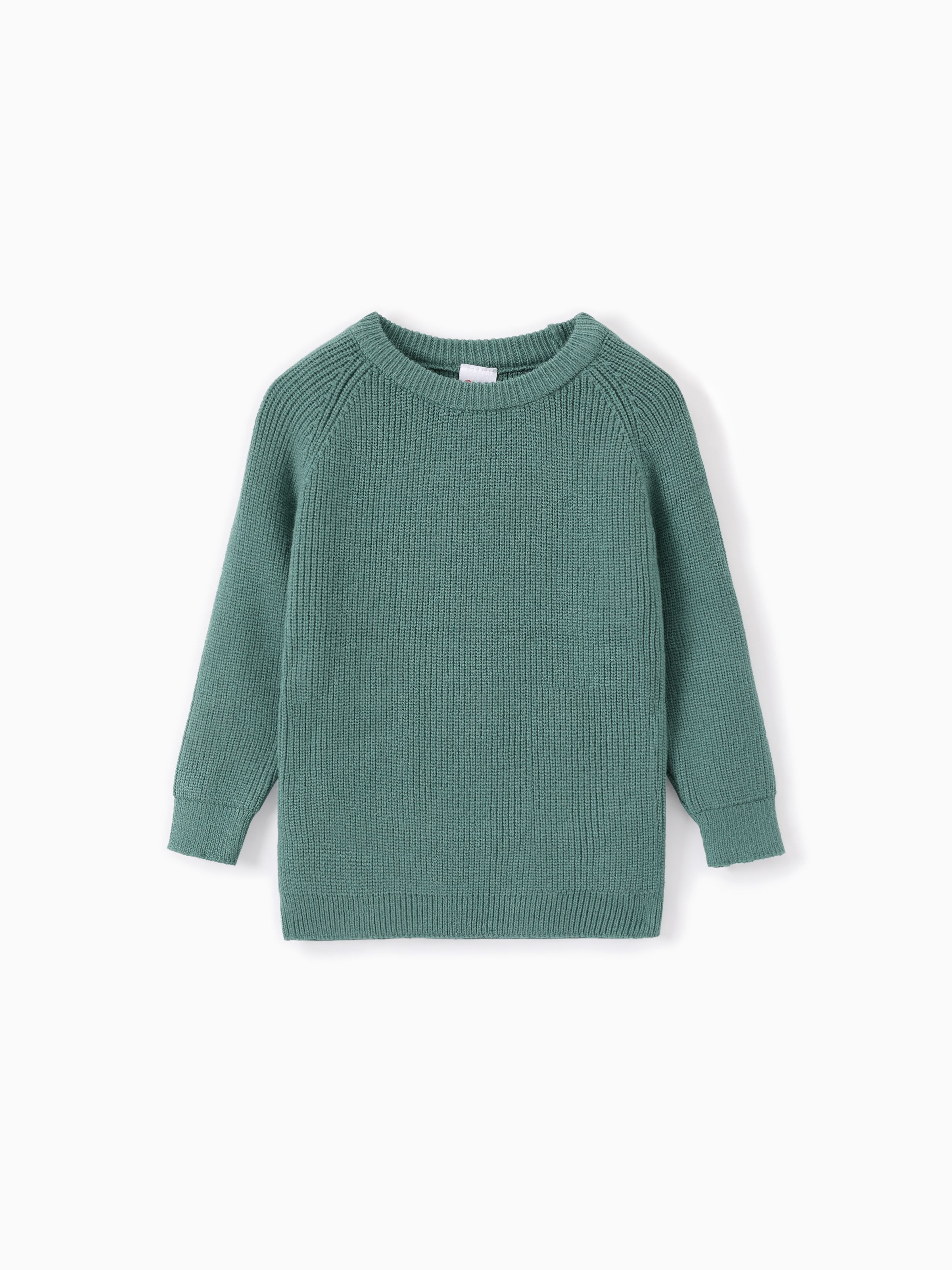 

Kid Girl/Boy Solid Inserted Shoulder Design Sweater