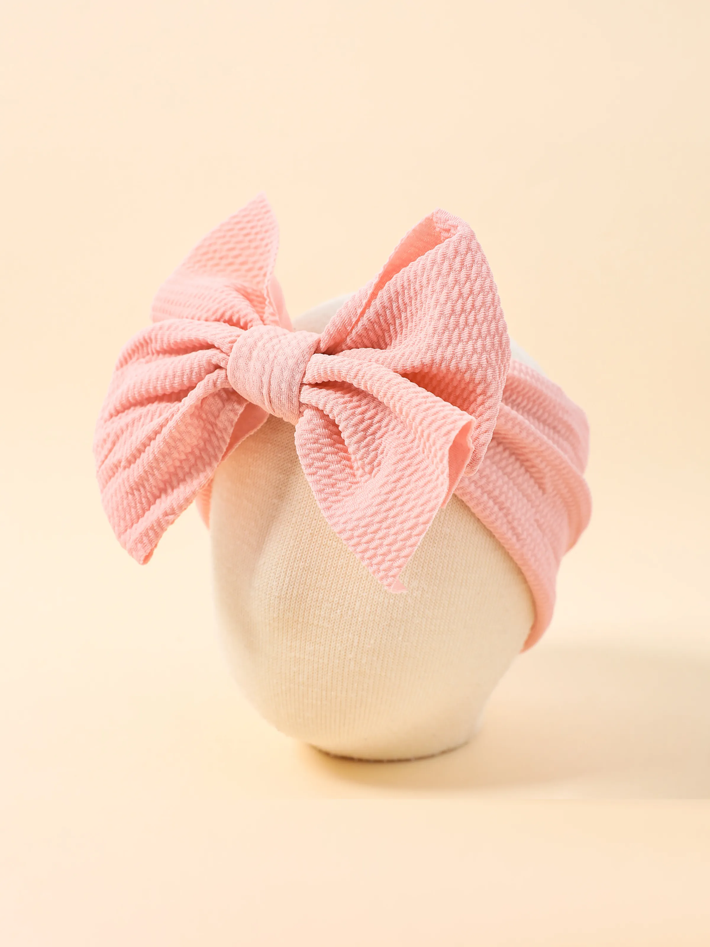 Solid Bowknot Headband for Girls Pink