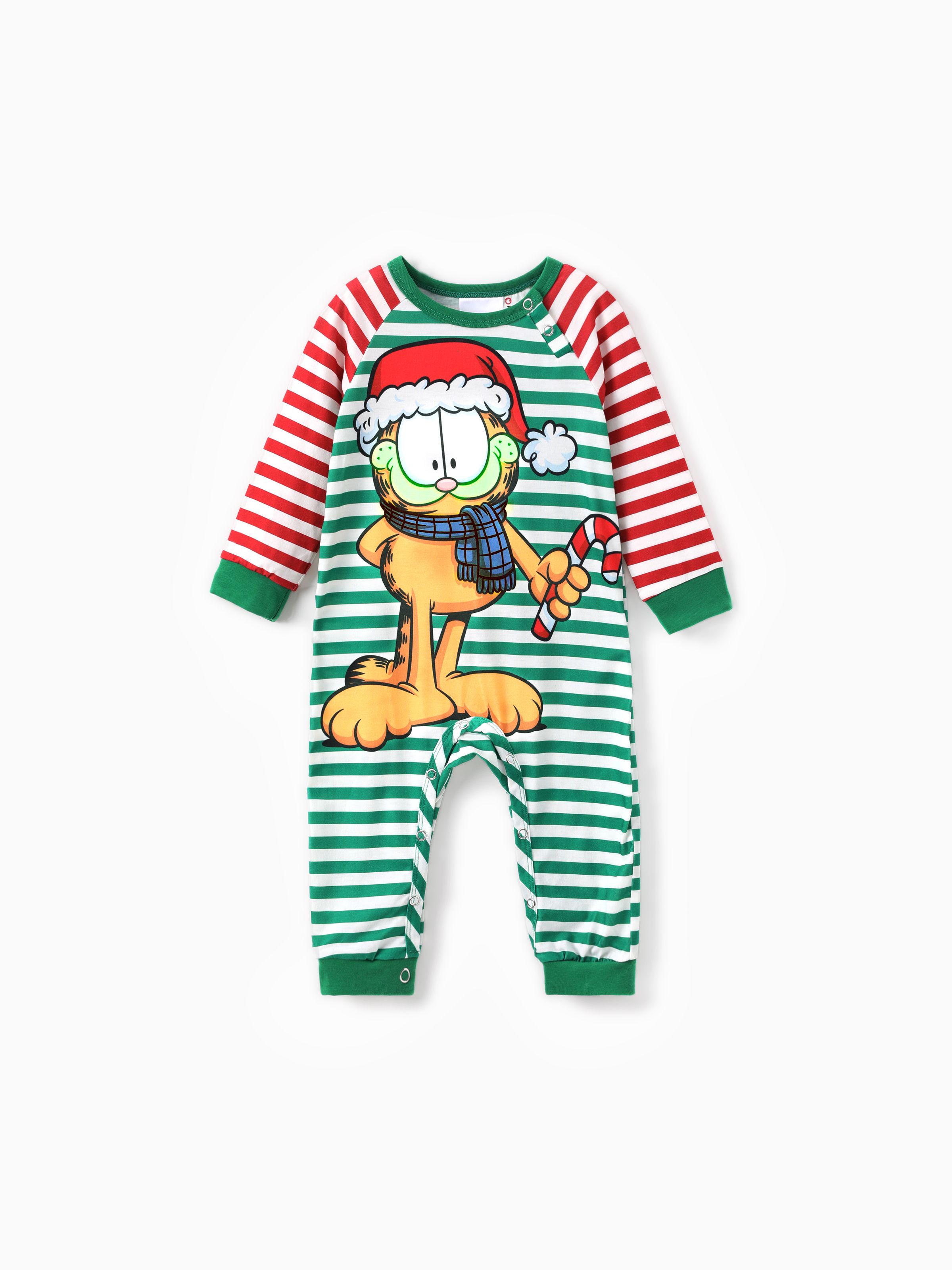 

Garfield Family matching Christmas Colorblock Striped Pattern Pajama Set(Flame Resistant)