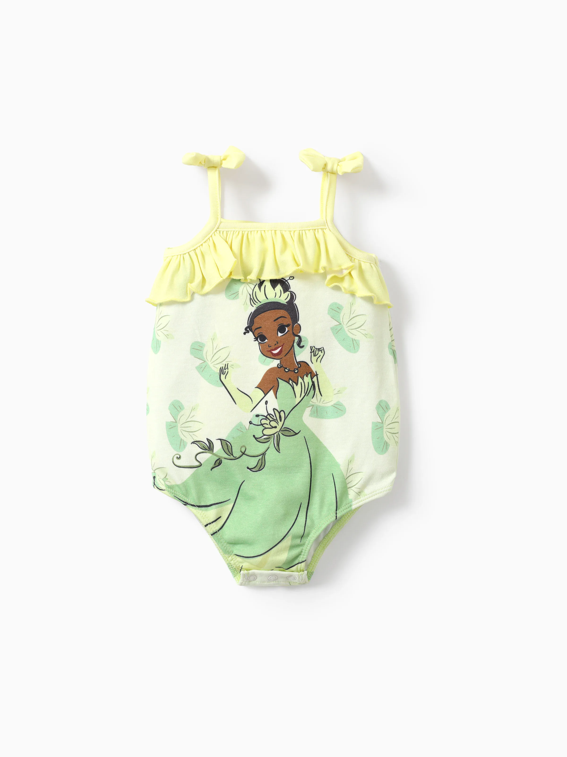 

Disney Princess Ariel/Belle 1pc Baby Girls Naia™ Character Bowknot Button Up Romper