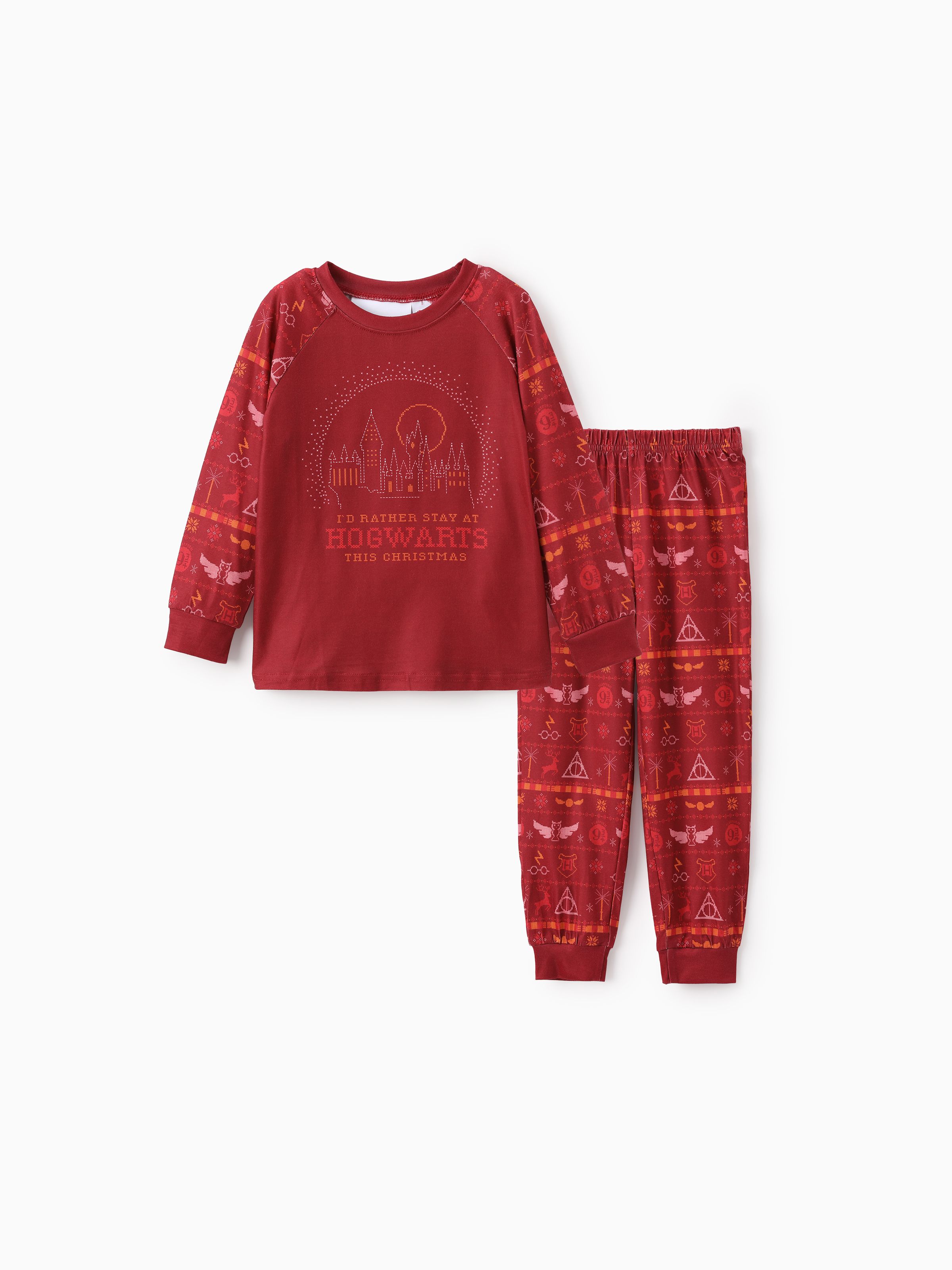 

Harry Potter Family matching Christmas Hogwarts Pattern Pajamas Set(Flame Resistant)