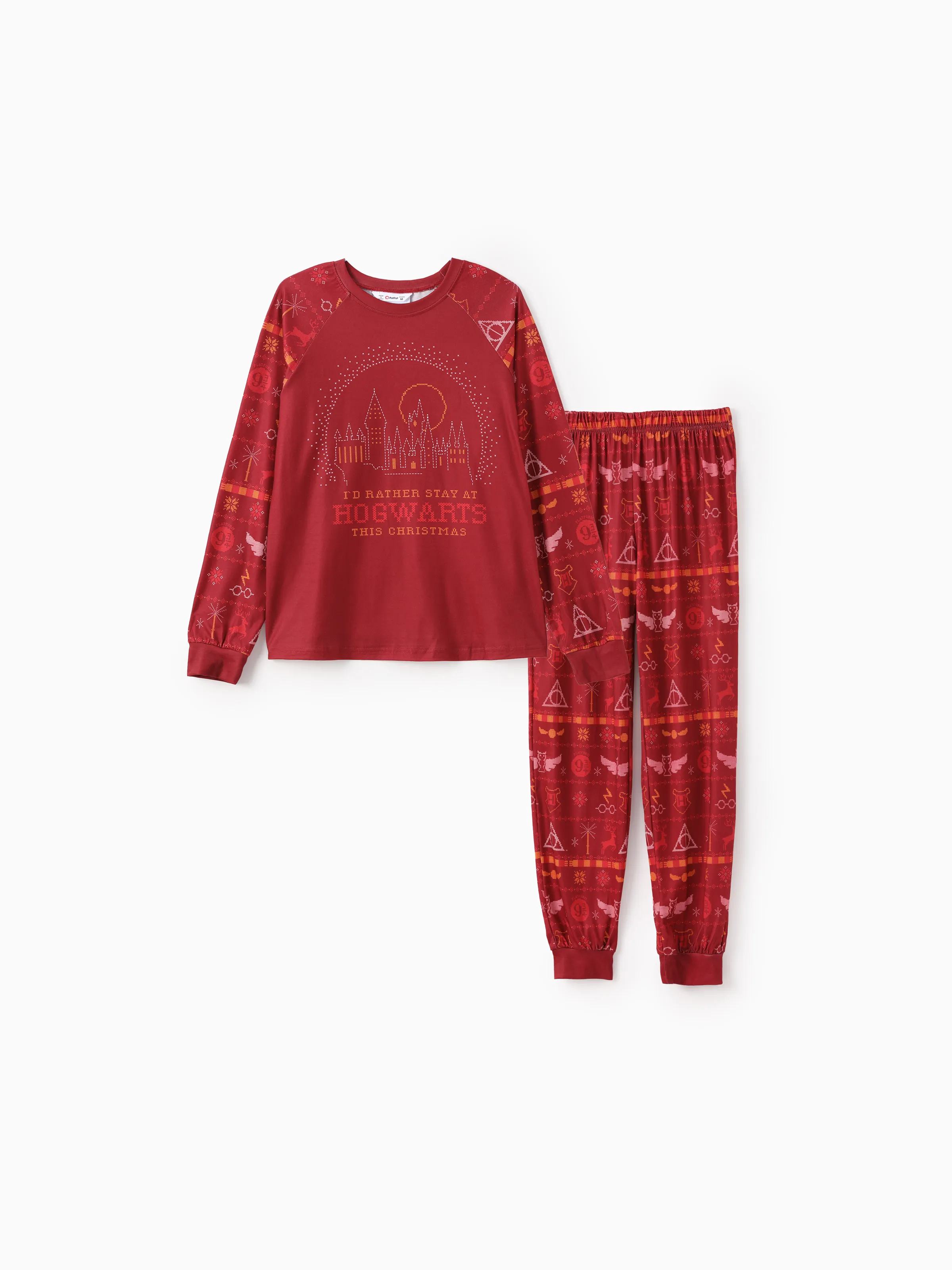 

Harry Potter Family matching Christmas Hogwarts Pattern Pajamas Set(Flame Resistant)