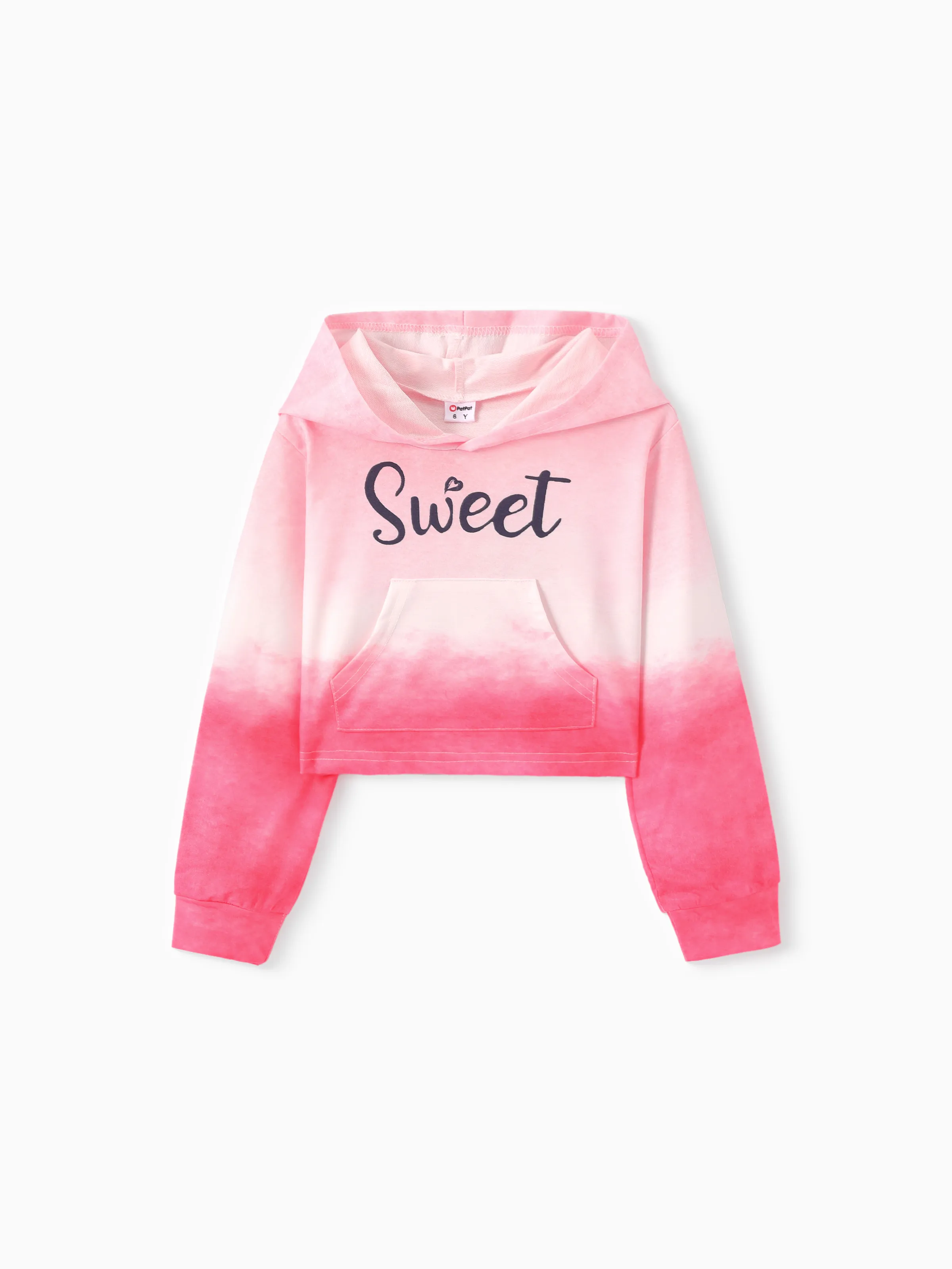 

Kid Girl Letter Print Tie Dyed Hoodie Sweatshirt