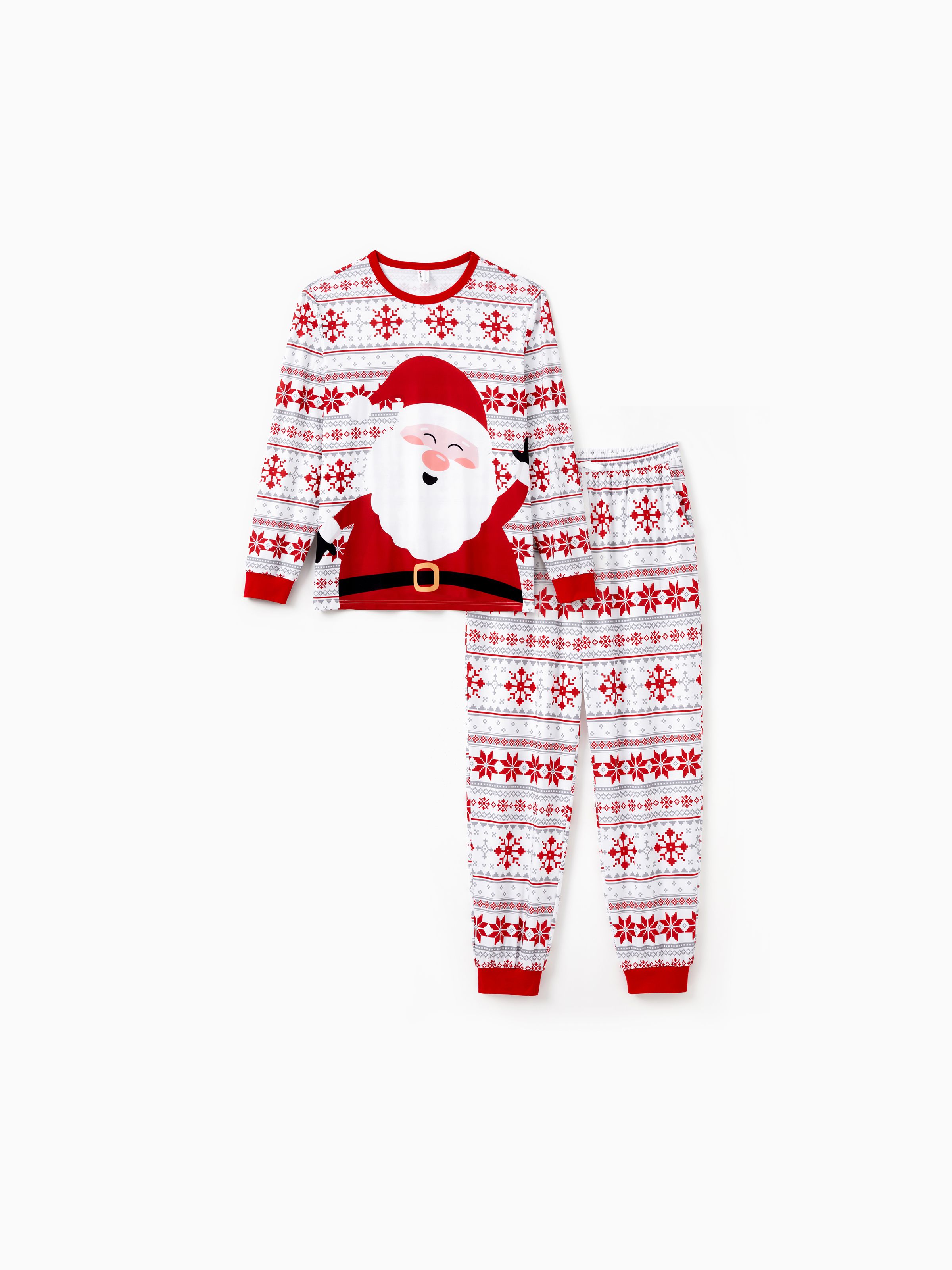 

Christmas Pajamas Family Matching Santa Claus Big Graphic Pajamas Sets with Pockets and Drawstring