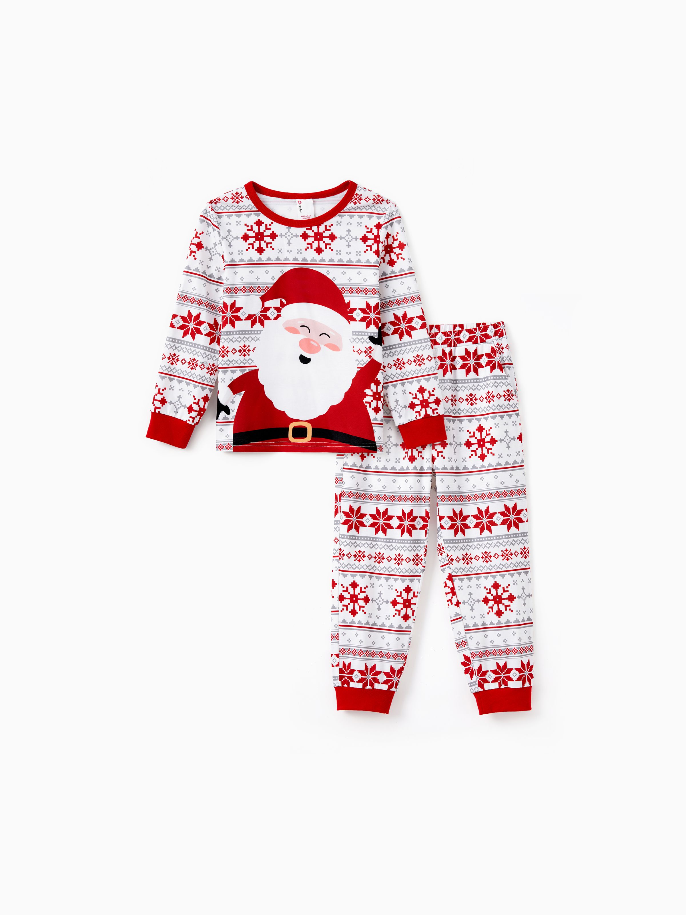 

Christmas Pajamas Family Matching Santa Claus Big Graphic Pajamas Sets with Pockets and Drawstring