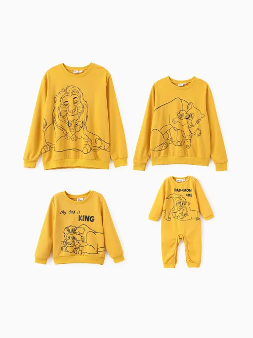 Disney Lion King Familia A Juego Simba Dibujo Lineal Estampado Personaje Sudadera/Mameluco