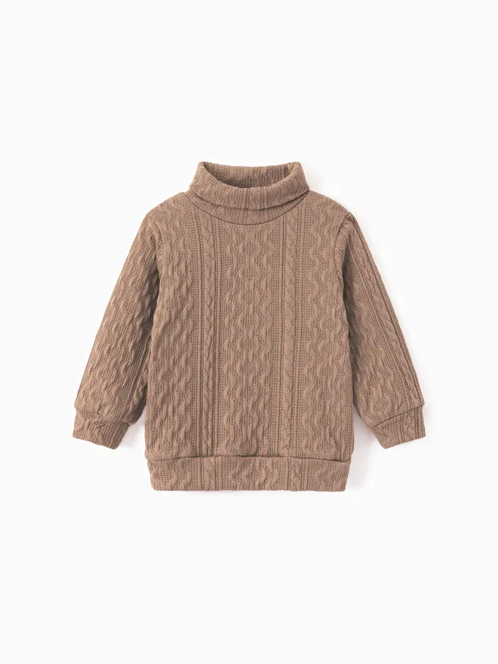 Toddler Boy/Girl Turtleneck Cable Knit Textured Sweater