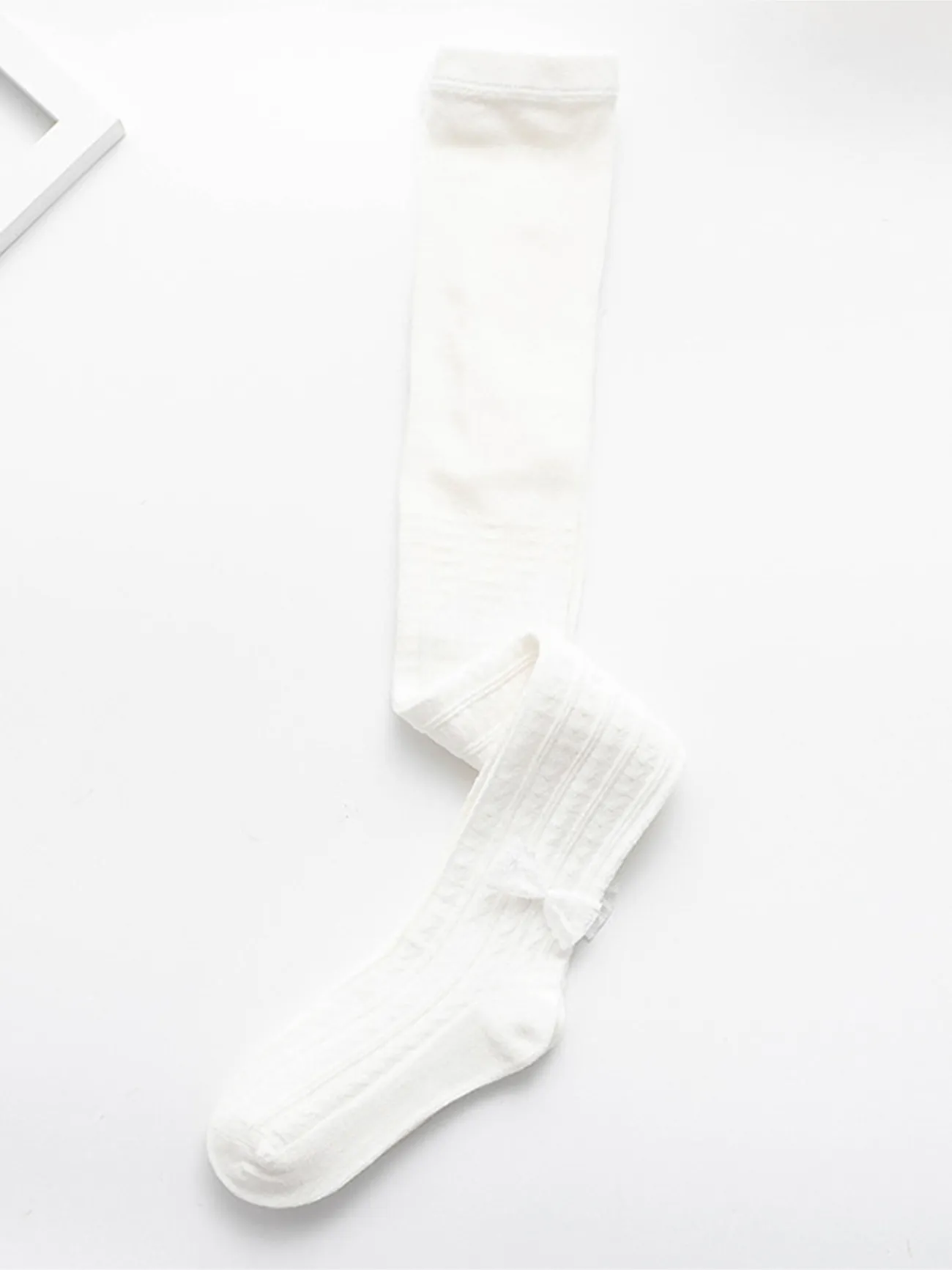 Creamy White - Baby / Toddler Comfy Bow Decor Tights for Girls - image 2