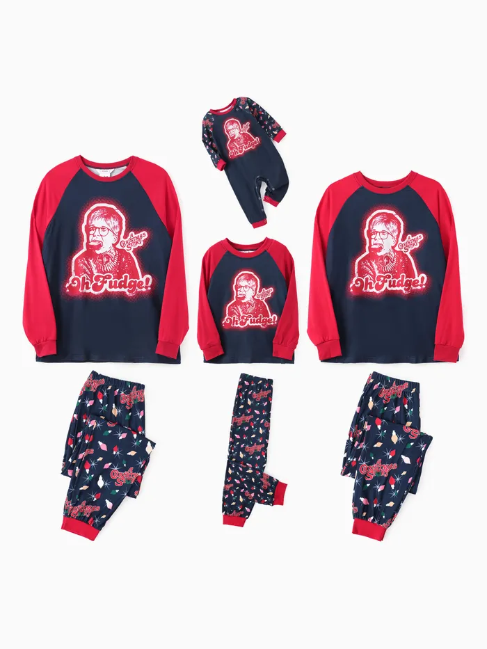 Eine Weihnachtsgeschichte Familie Matching Weihnachtscharakter Laterne Muster Pyjama Set (schwer entflammbar)