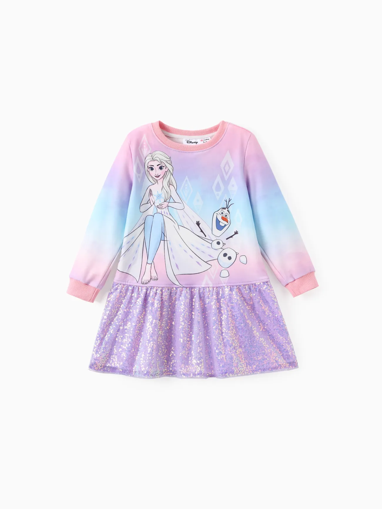 

Disney Frozen Toddler Girl 1pc Elsa Anna Sequin Ruffle Dress