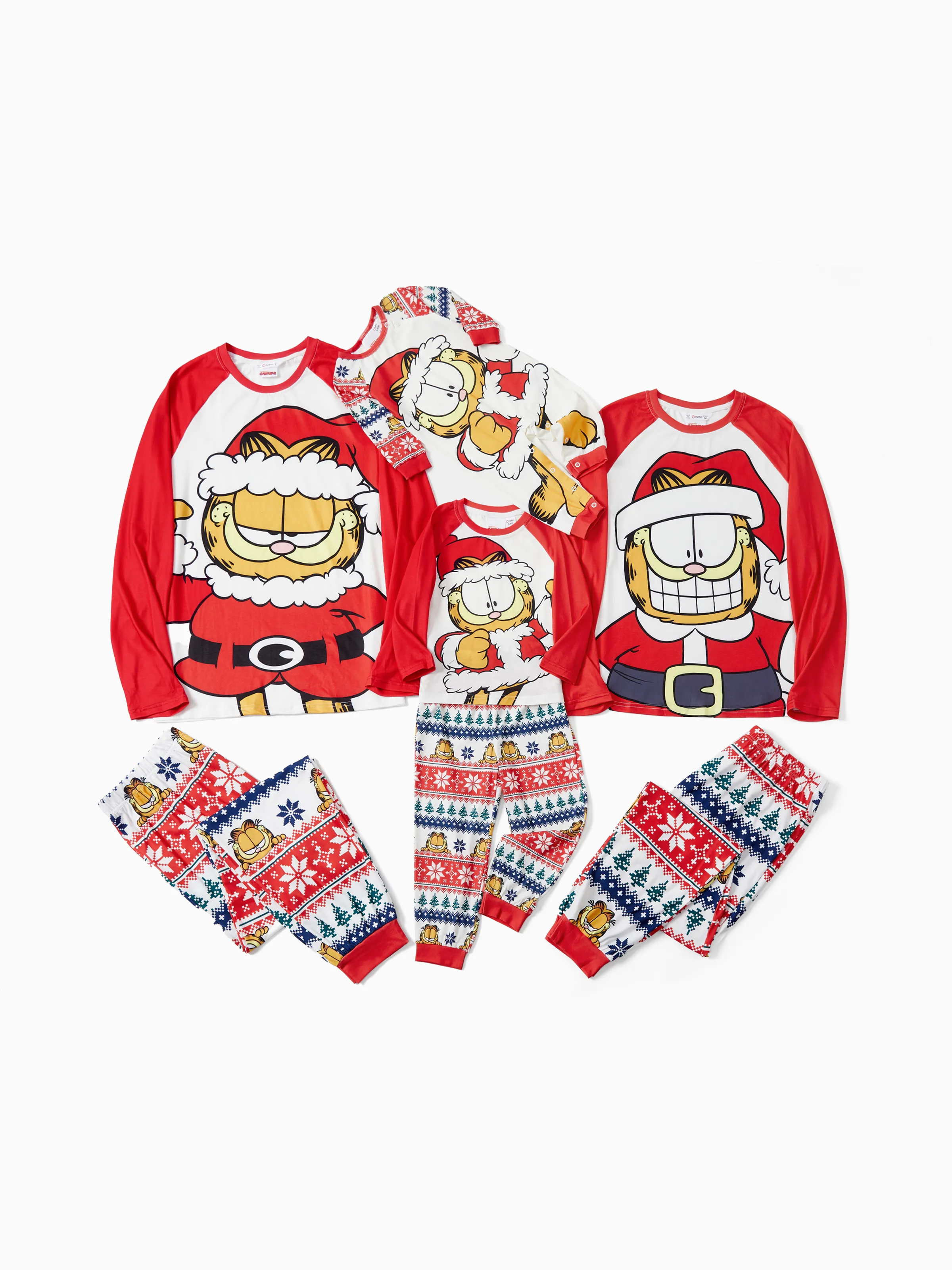 

Garfield Family matching Christmas Pattern Colorblock Pajama Set (Flame Resistant)