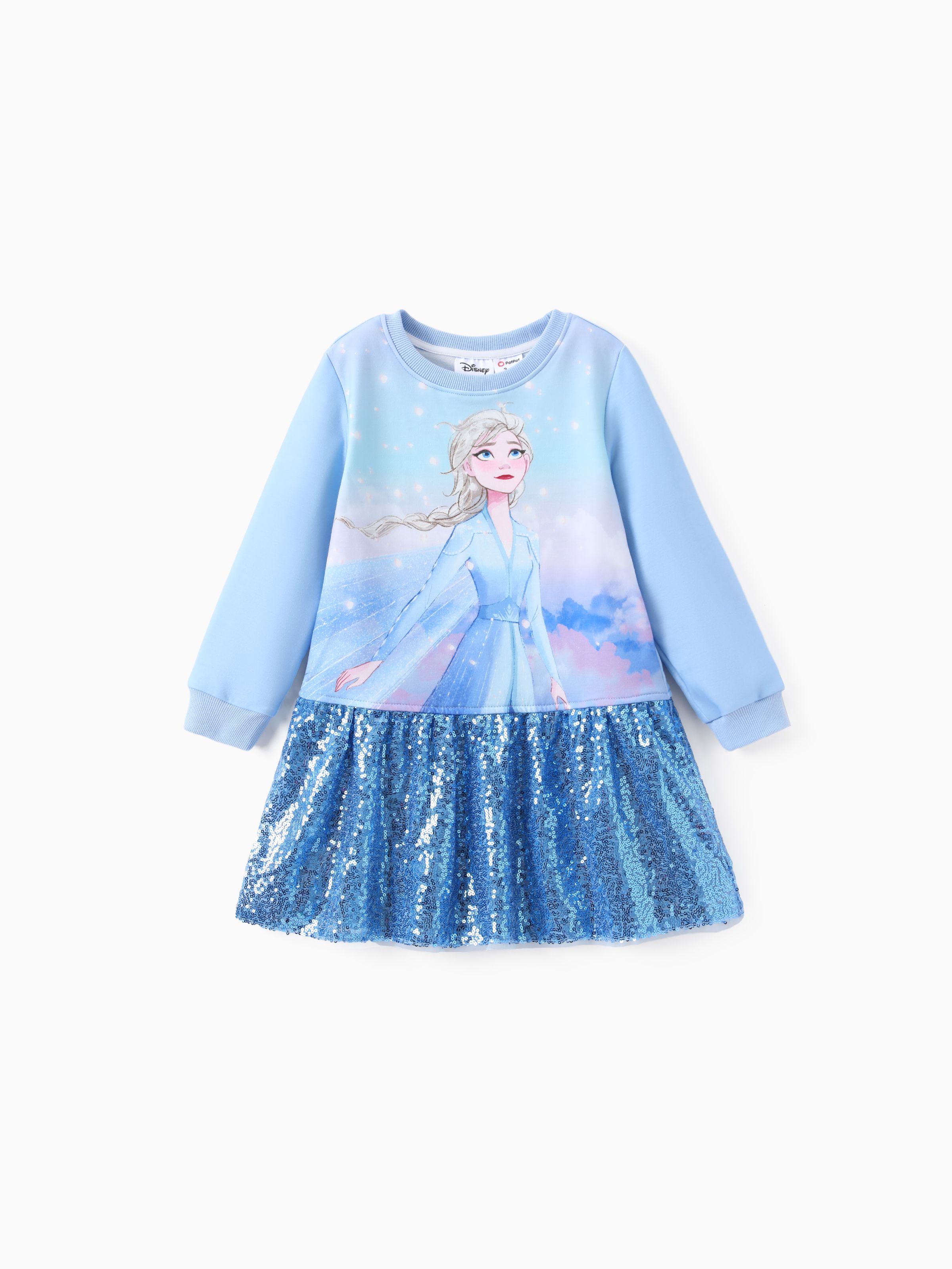 

Disney Frozen Toddler Girl 1pc Elsa Anna Sequin Ruffle Dress