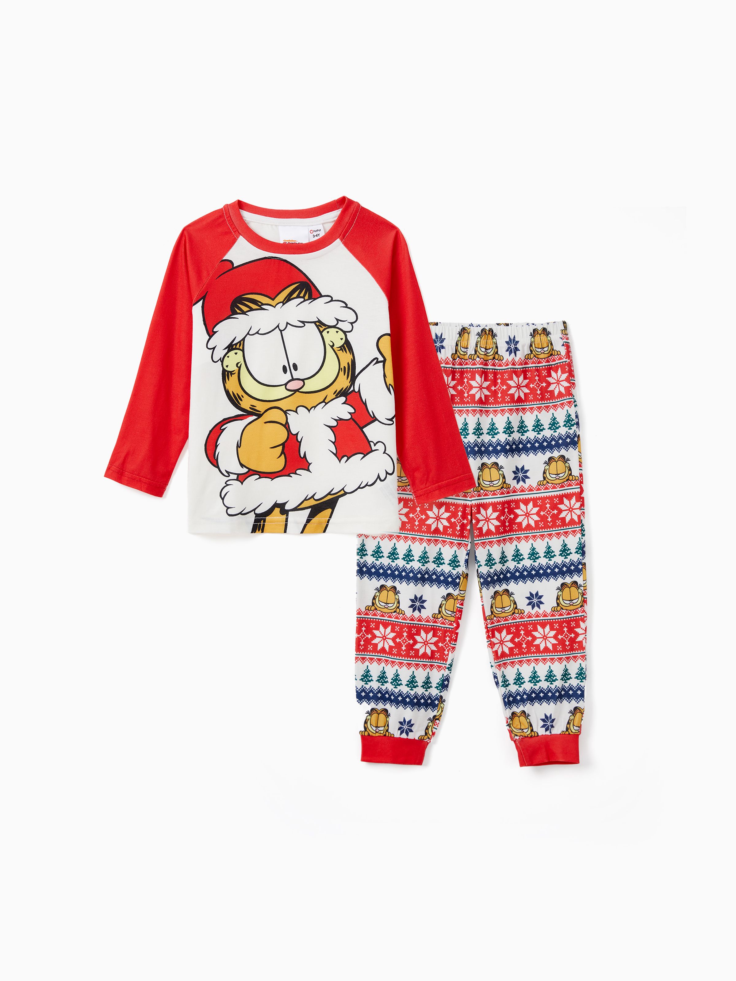 

Garfield Family matching Christmas Pattern Colorblock Pajama Set (Flame Resistant)