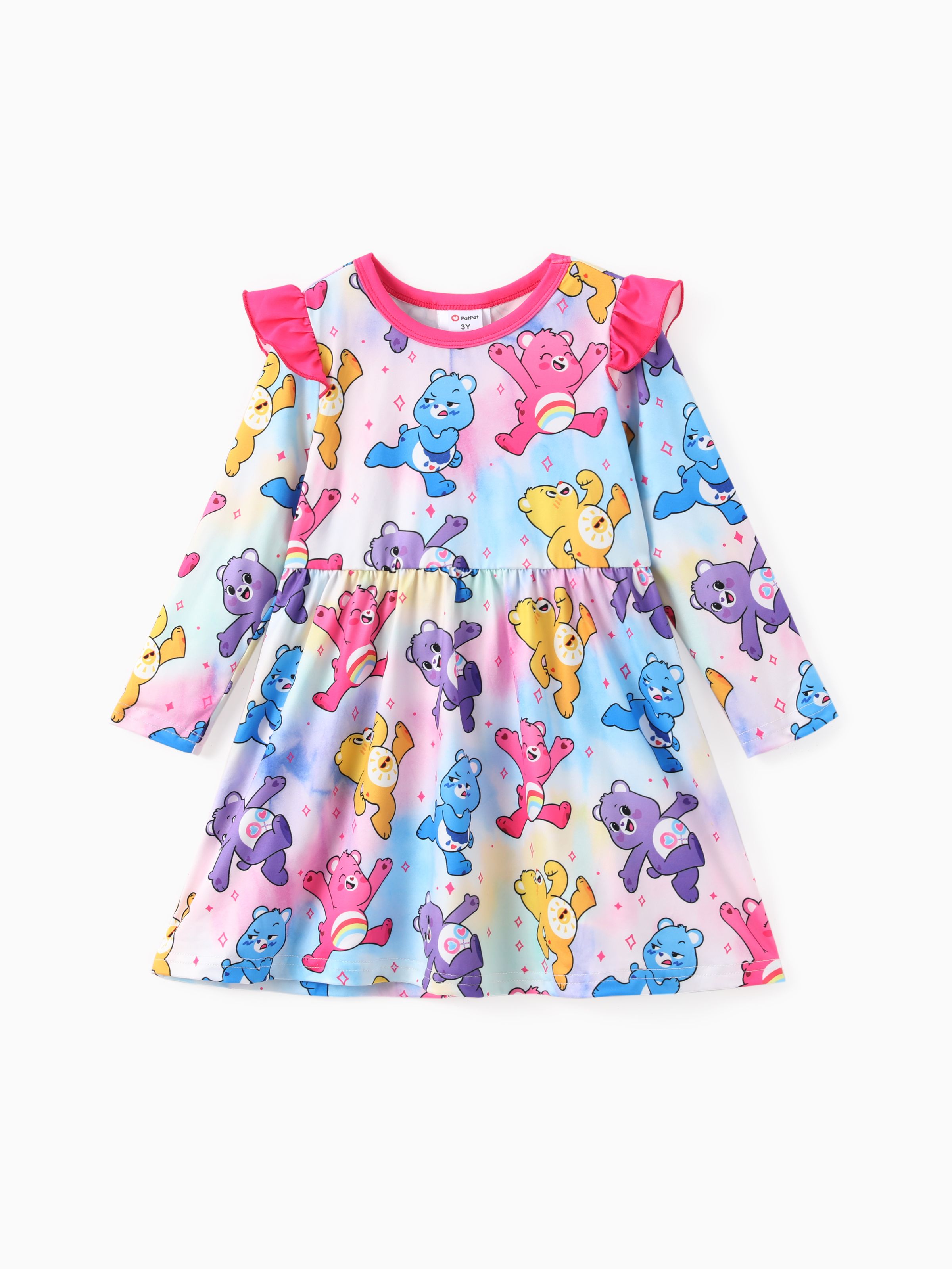 

Care Bear Toddler 1pc Character Rainbow Heart Print Flutter-sleeve Dress