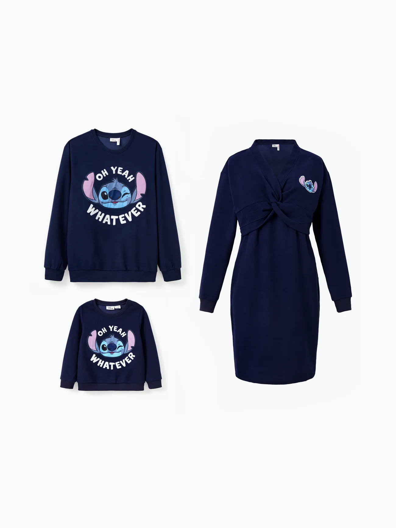 Disney Stitch Family assorti personnage brodé noué robe/sweat-shirt 